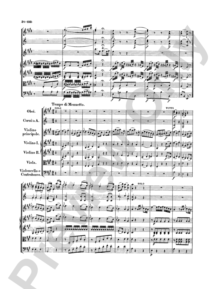 Mozart: Concertos for Stringed Instruments and Orchestra: Violin Miniature Score