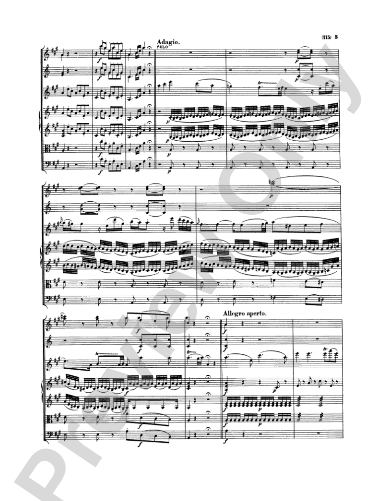 Mozart: Concertos for Stringed Instruments and Orchestra: Violin Miniature Score