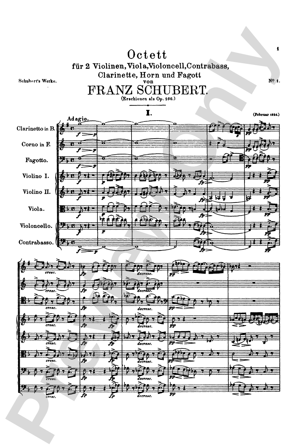 Schubert: Nonet and Two Octets: Chamber Ensemble Miniature Score