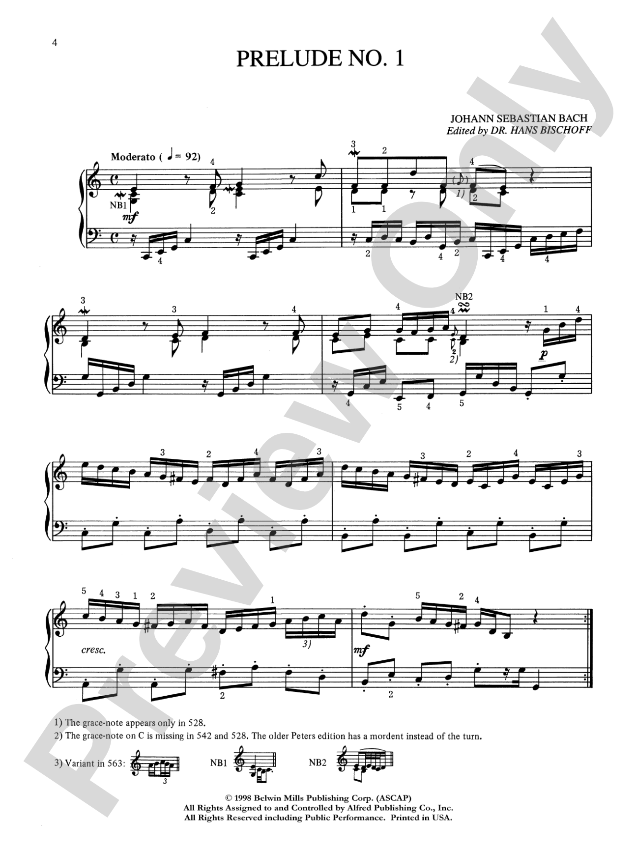 Bach: Eighteen Little Preludes (Ed. Hans Bischoff): Piano Book