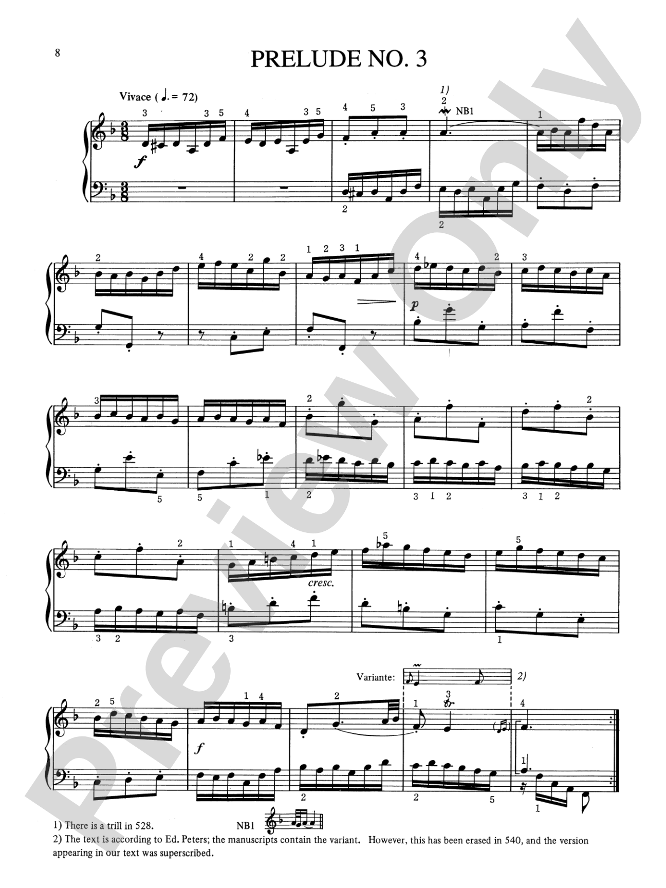 Bach: Eighteen Little Preludes (Ed. Hans Bischoff)