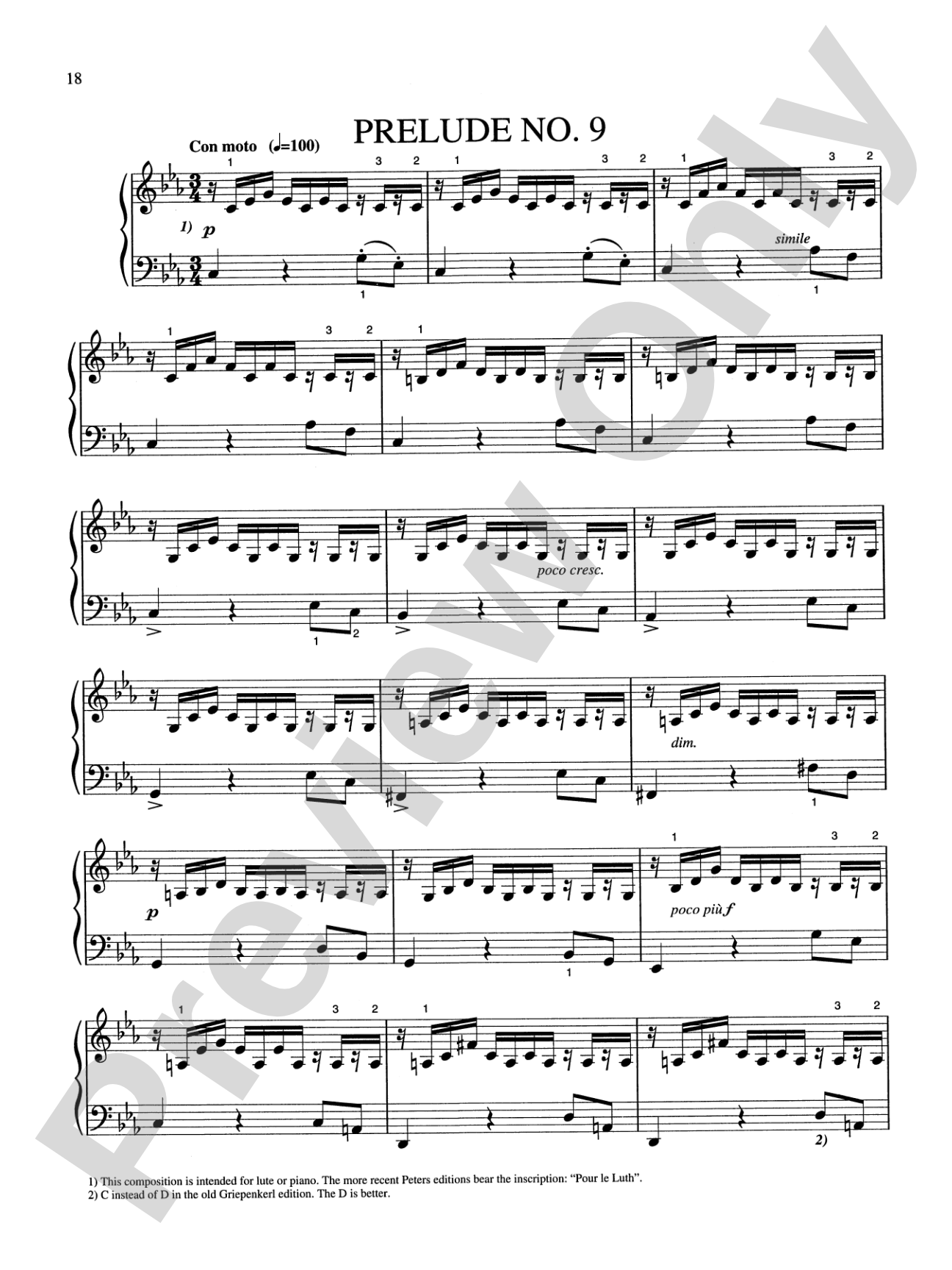 Bach: Eighteen Little Preludes (Ed. Hans Bischoff)