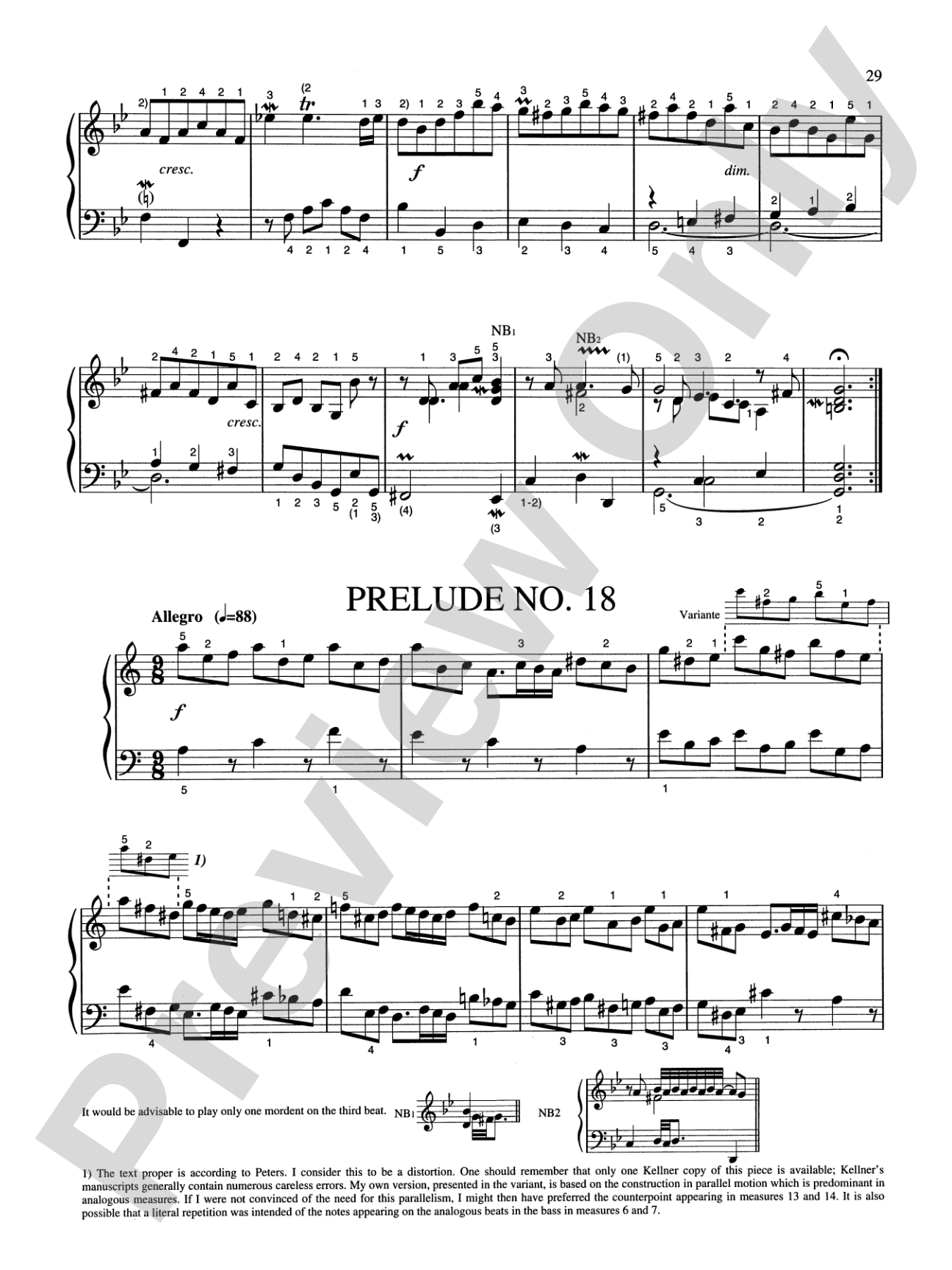 Bach: Eighteen Little Preludes (Ed. Hans Bischoff)