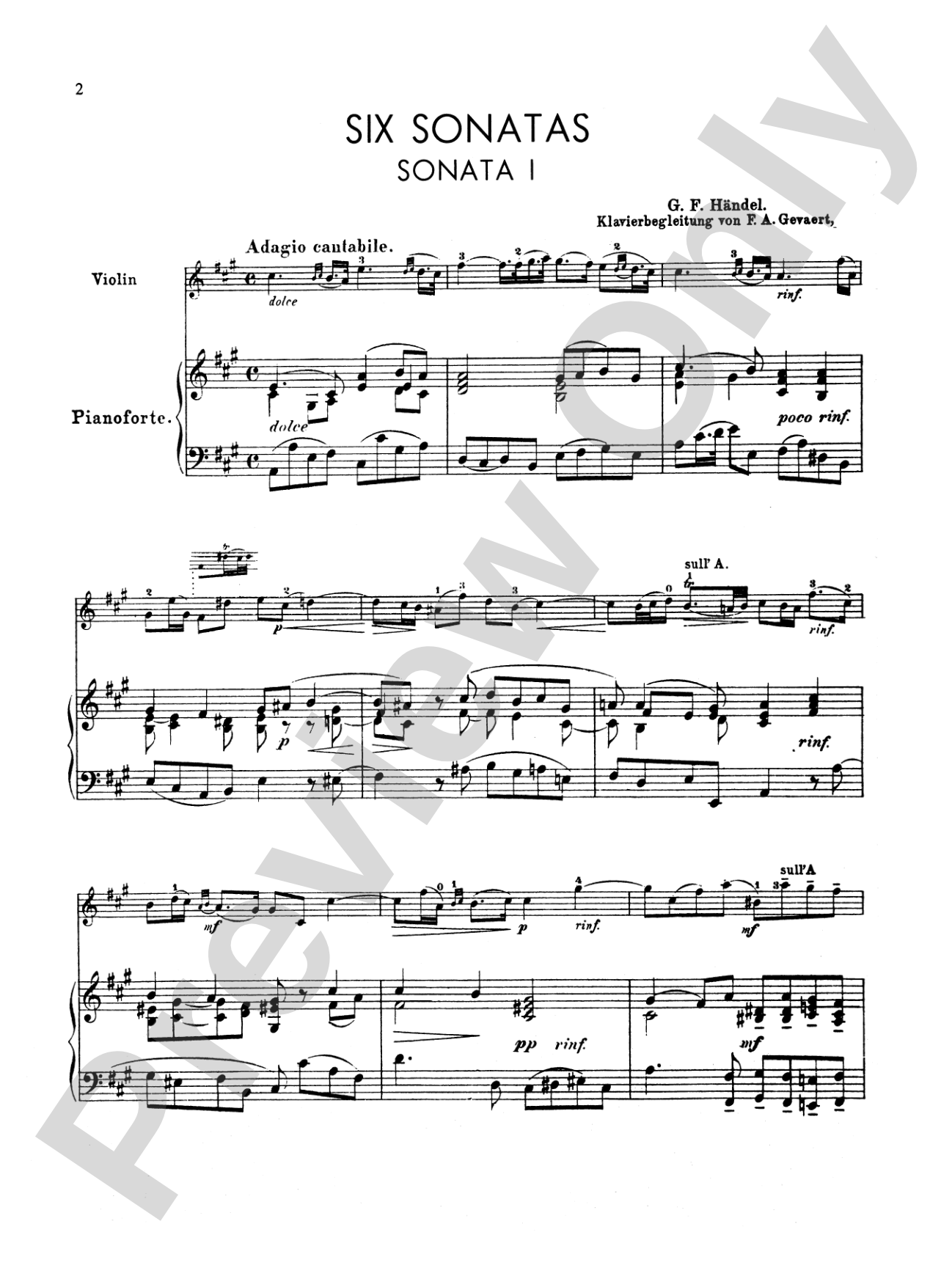 Handel: Six Sonatas