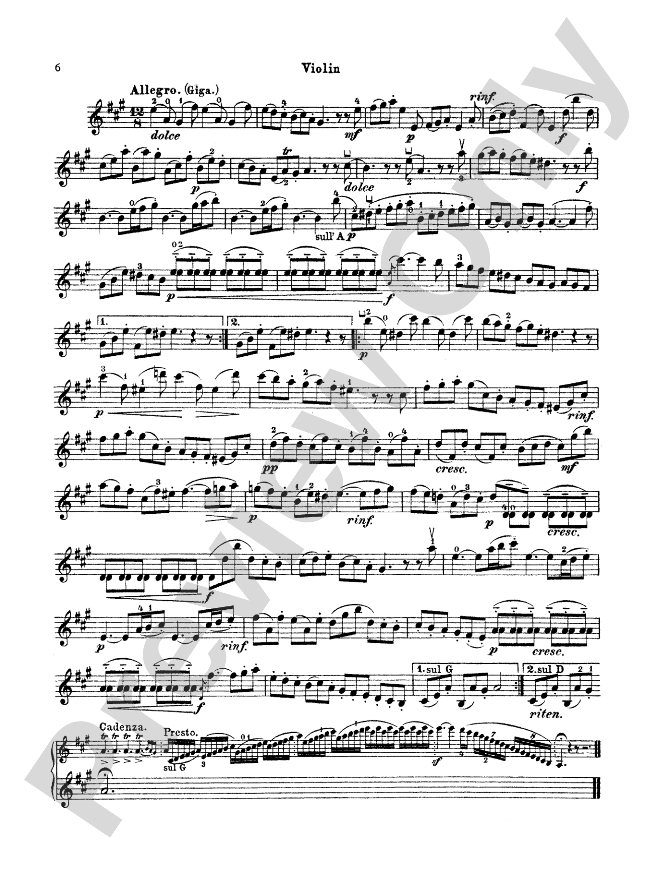 Handel: Six Sonatas: Violin Book