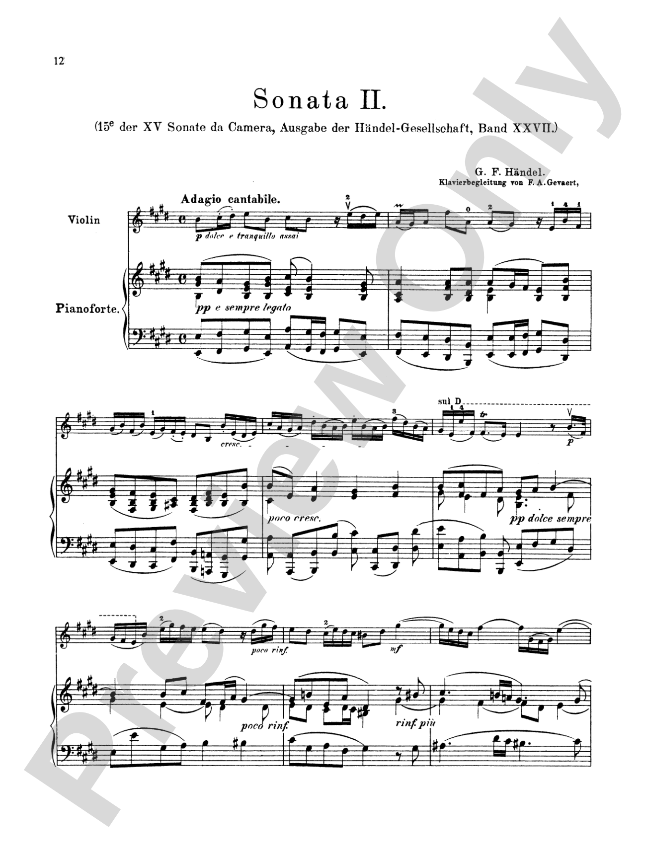 Handel: Six Sonatas