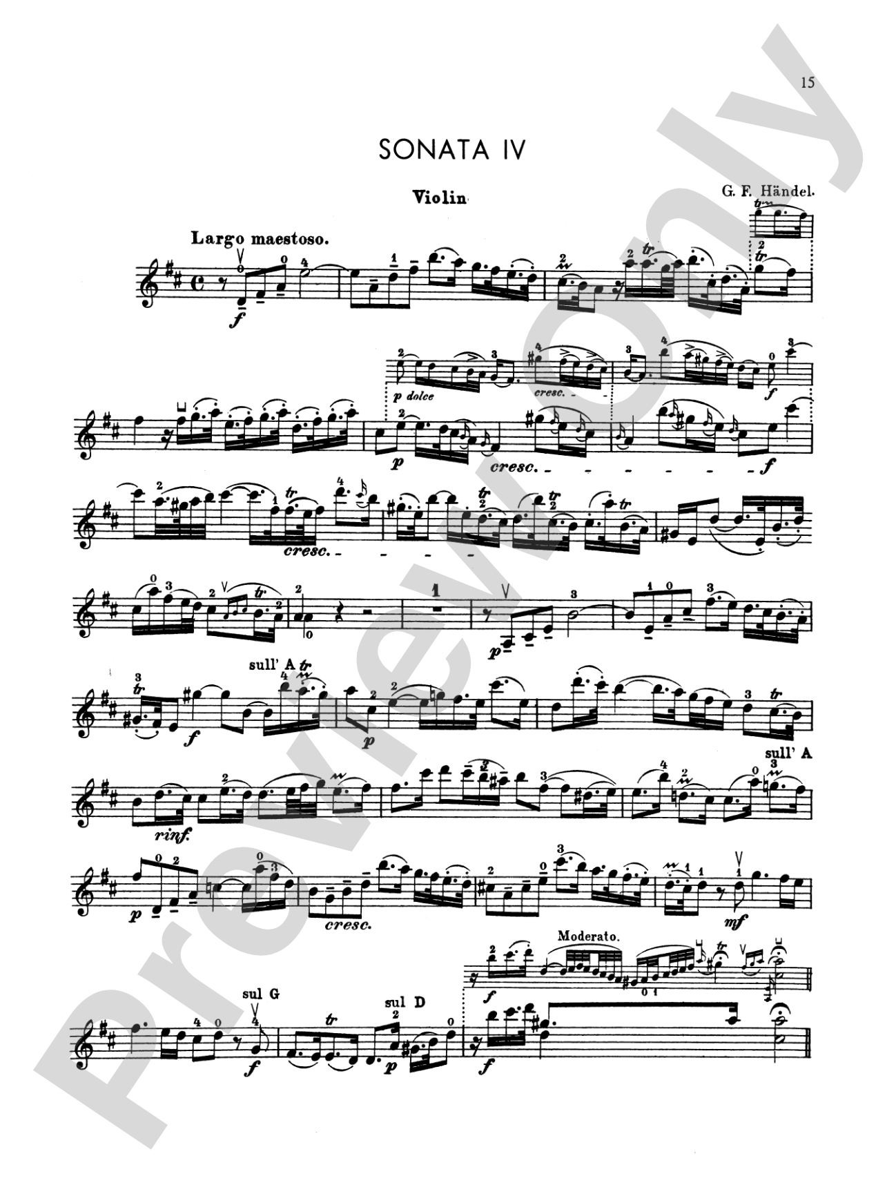 Handel: Six Sonatas