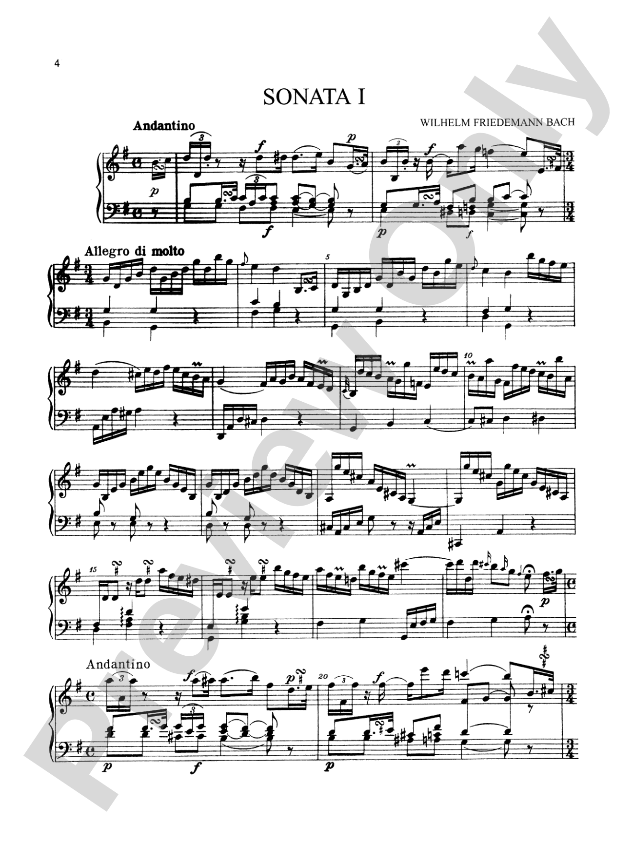 Bach: Nine Sonatas: Piano Book