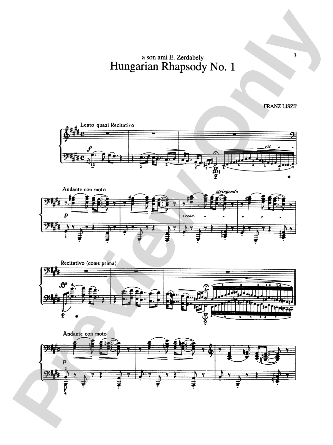 Liszt: Hungarian Rhapsodies (Nos. 1 & 2): Piano Book