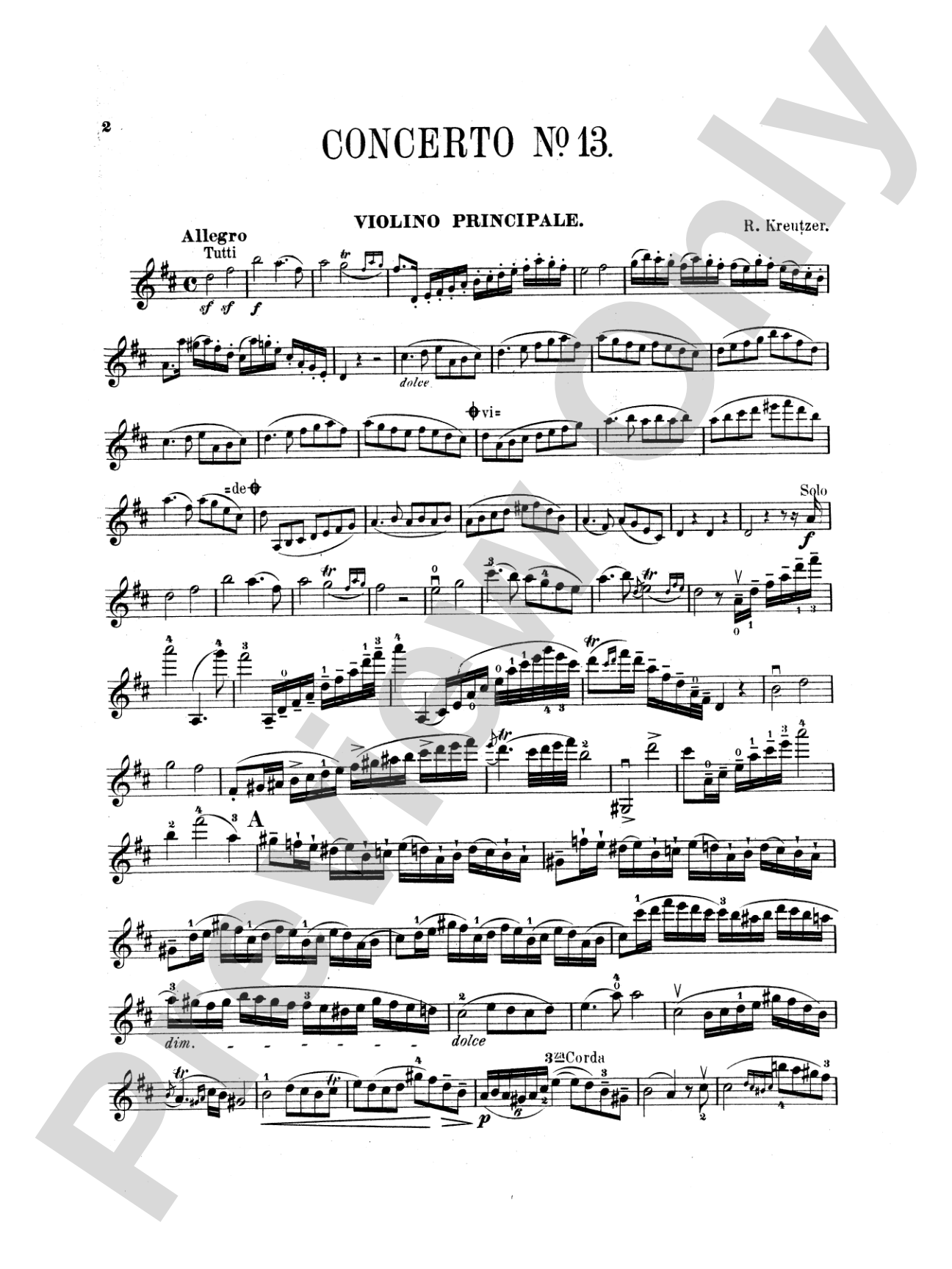 Kreutzer: Concerto No. 13 (Piano acc. Transcr. Friedrich Hermann): Violin Book