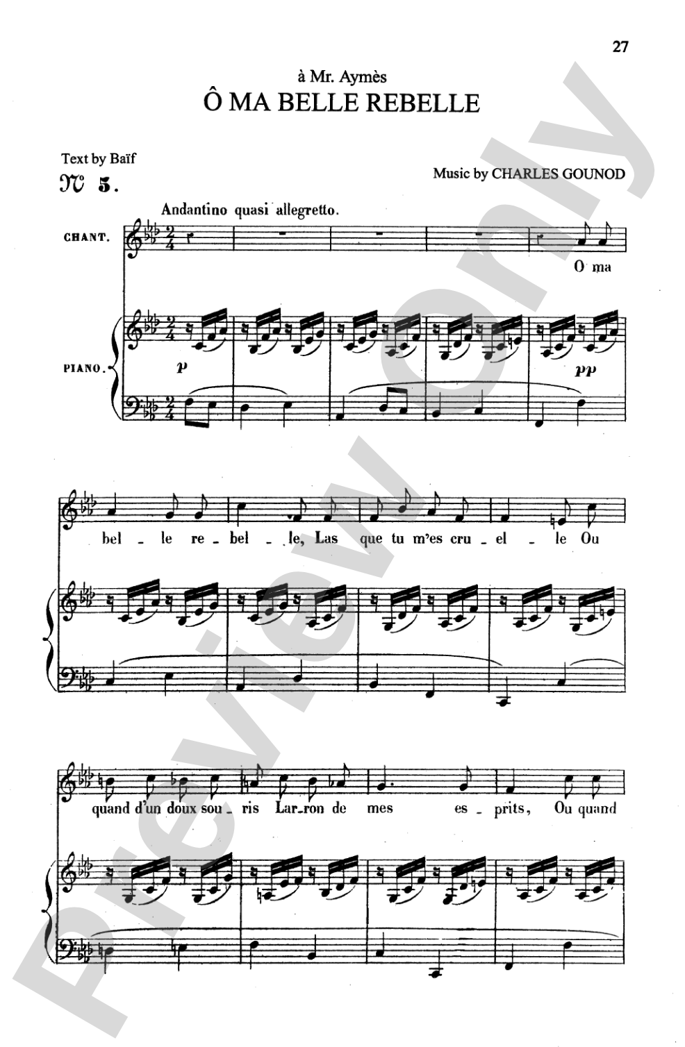 Gounod: Songs, Volume I, Medium Voice (French)