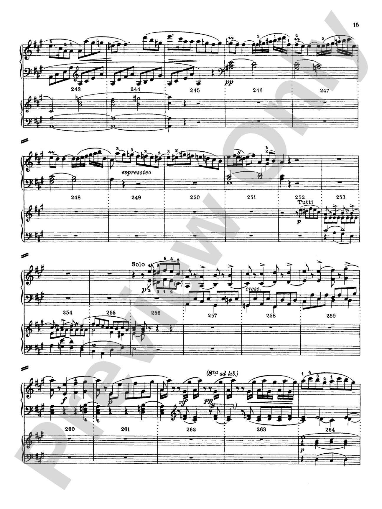 Mozart: Piano Concerto No. 12 in A Major, K. 414: Piano Duo (2 Pianos, 4 Hands) Book (2 copies required)