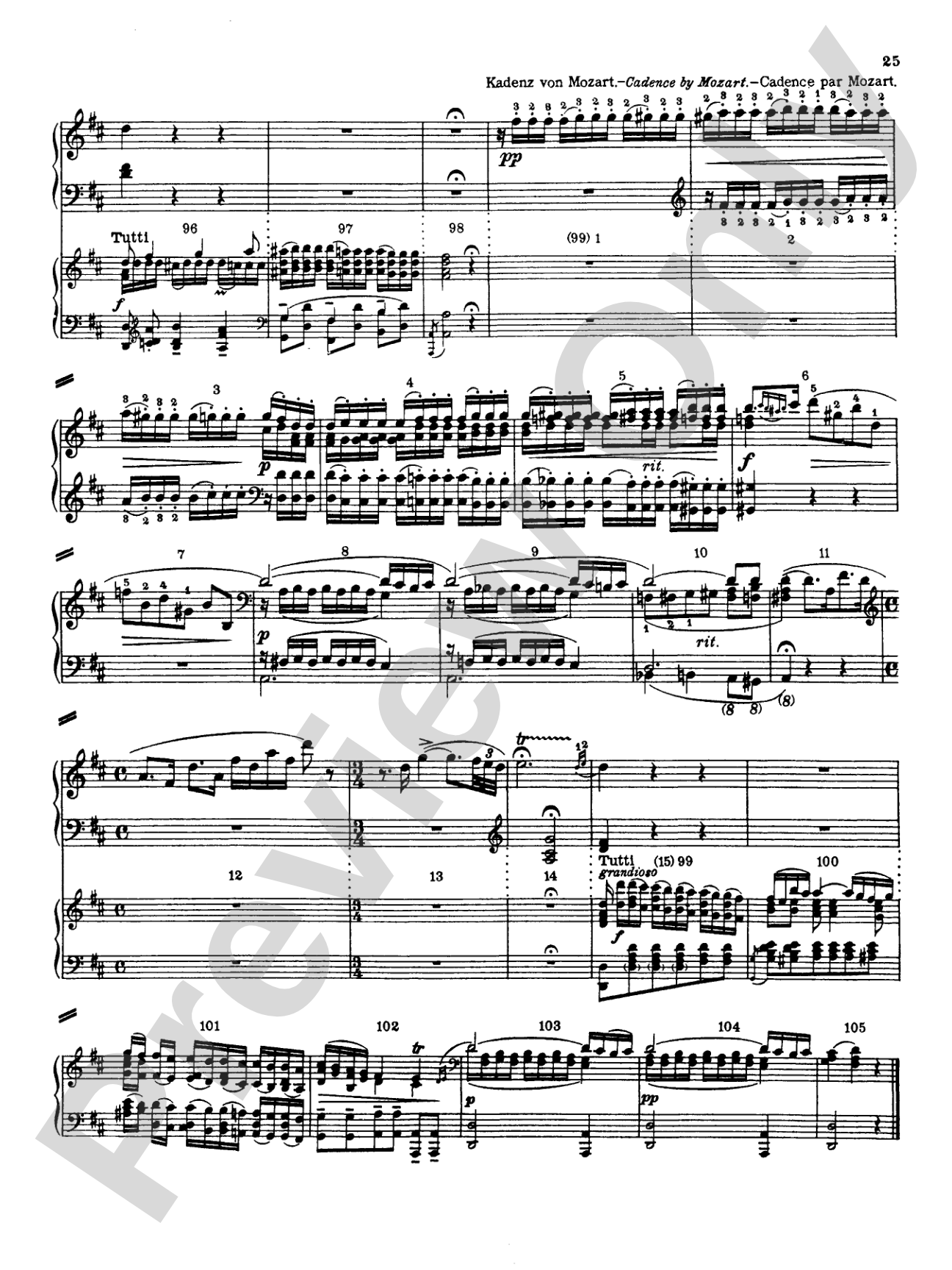 Mozart: Piano Concerto No. 12 in A Major, K. 414: Piano Duo (2 Pianos, 4 Hands) Book (2 copies required)