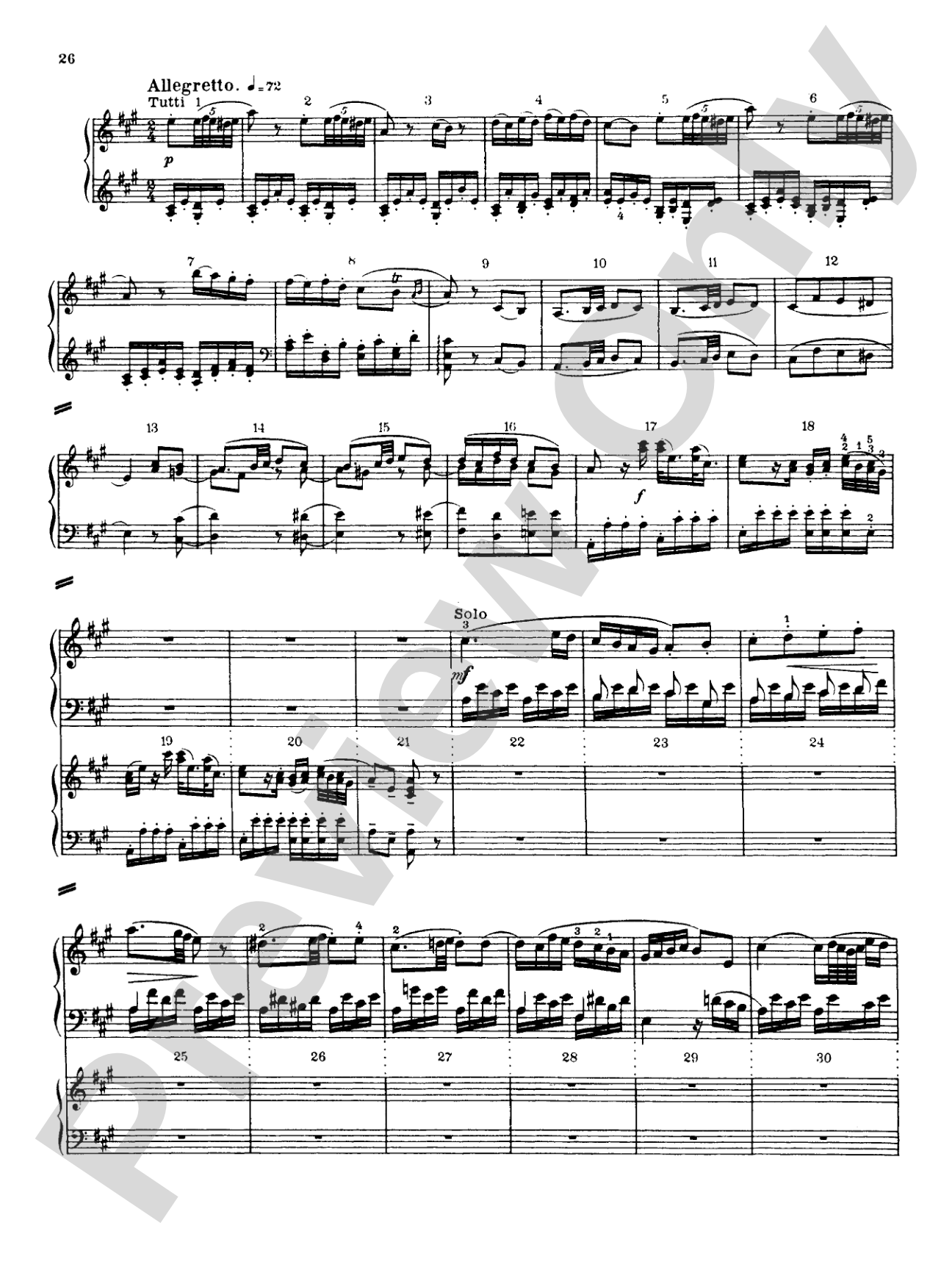 Mozart: Piano Concerto No. 12 in A Major, K. 414: Piano Duo (2 Pianos, 4 Hands) Book (2 copies required)