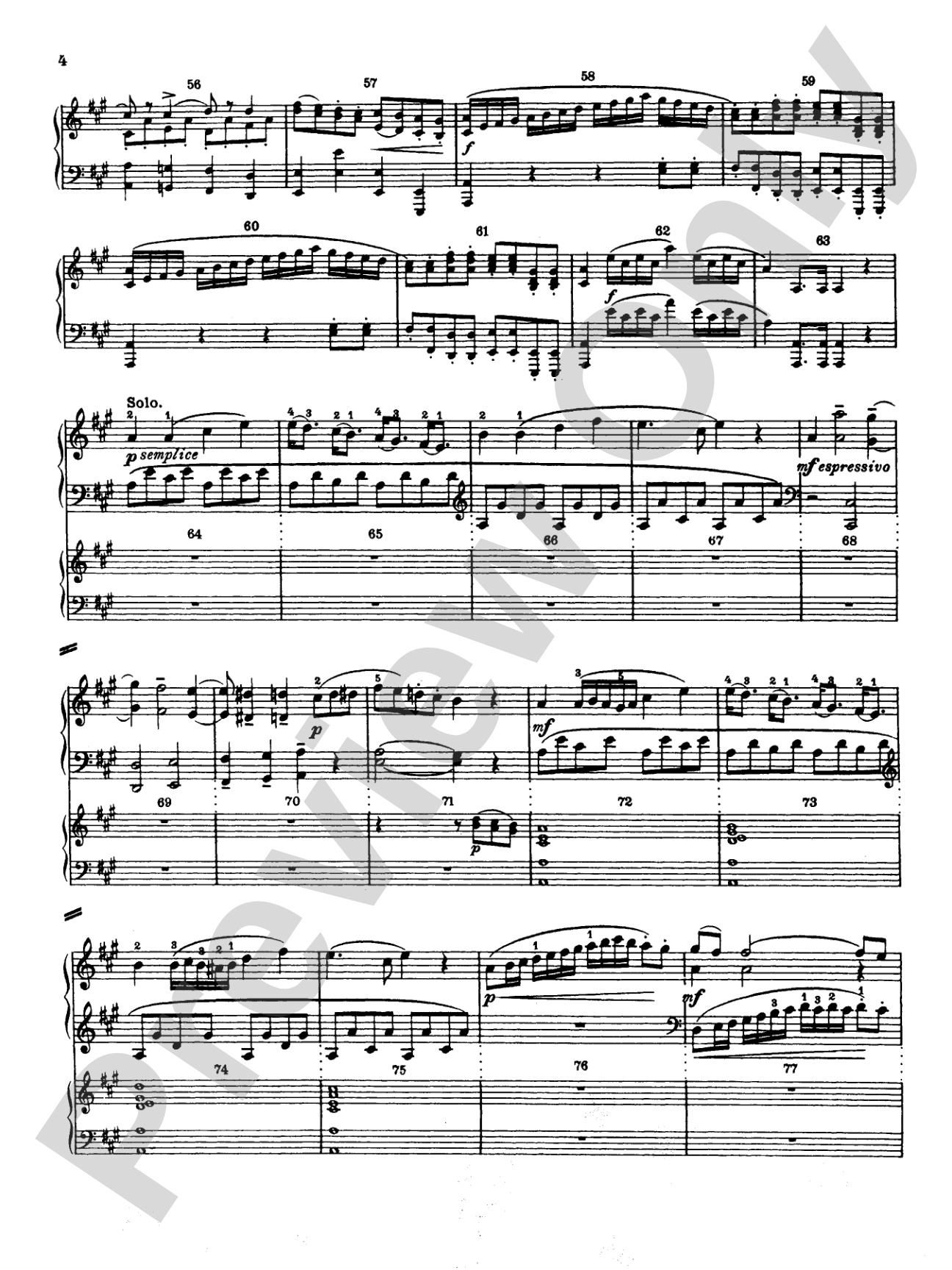 Mozart: Piano Concerto No. 12 in A Major, K. 414: Piano Duo (2 Pianos, 4 Hands) Book (2 copies required)