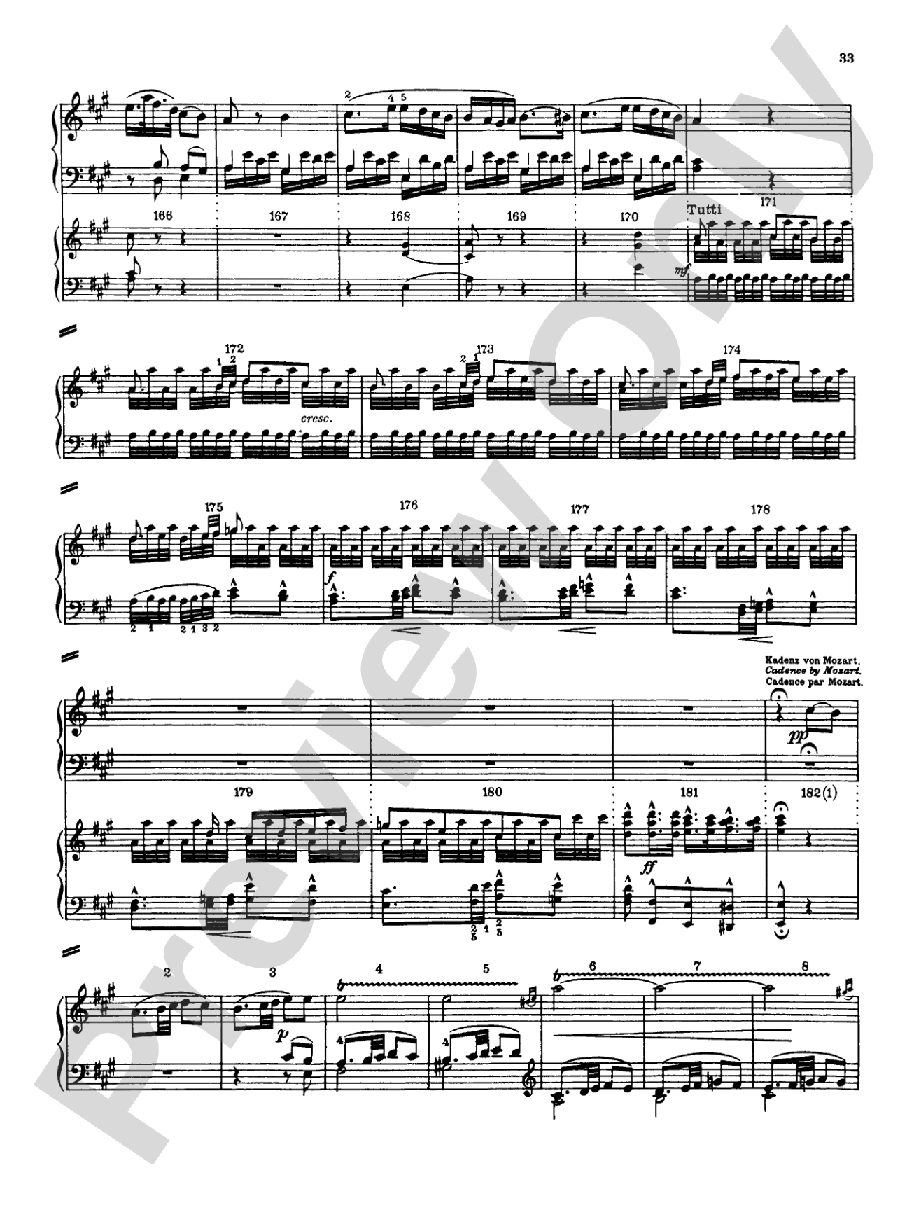 Mozart: Piano Concerto No. 12 in A Major, K. 414: Piano Duo (2 Pianos, 4 Hands) Book (2 copies required)