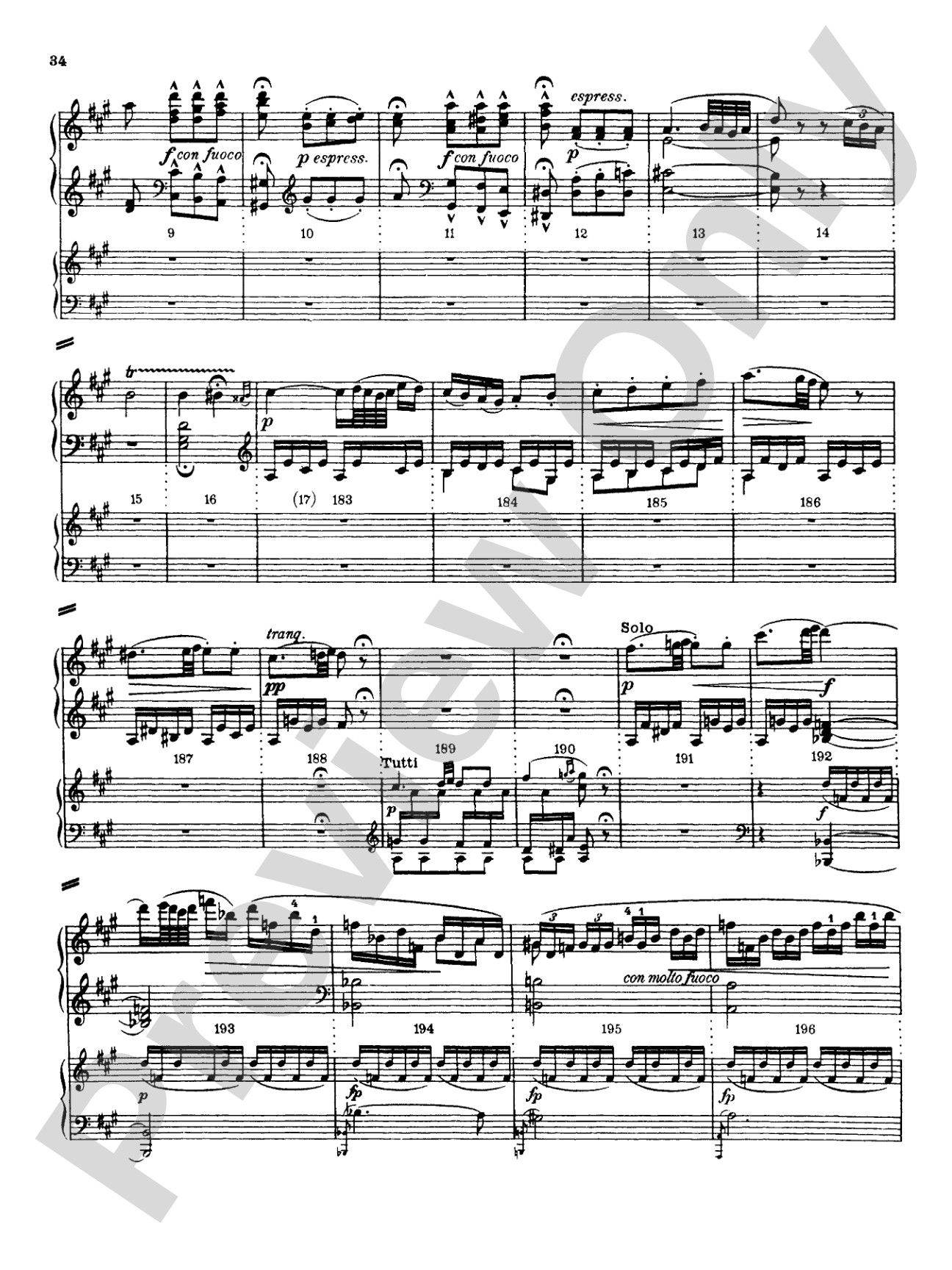 Mozart: Piano Concerto No. 12 in A Major, K. 414: Piano Duo (2 Pianos, 4 Hands) Book (2 copies required)