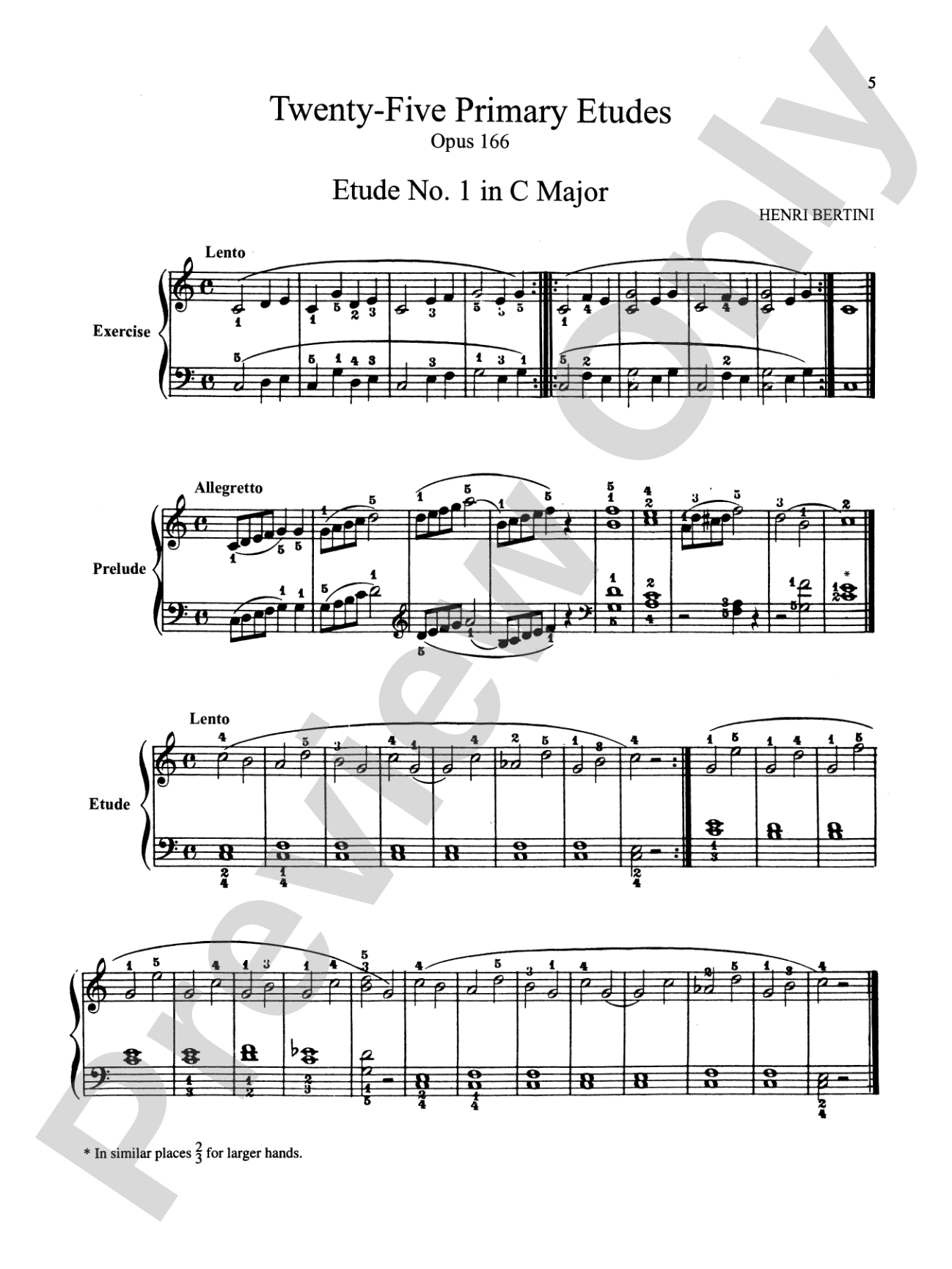 Bertini: Forty-nine Etudes, Op. 101 & 166: Piano Book