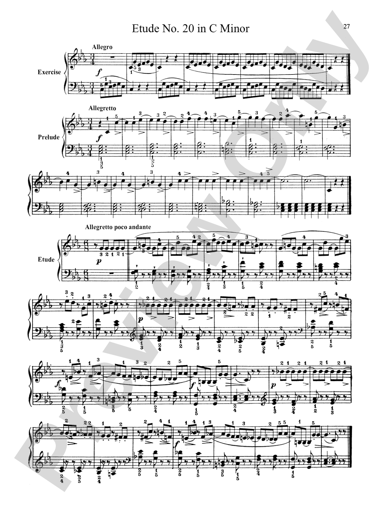 Bertini: Forty-nine Etudes, Op. 101 & 166