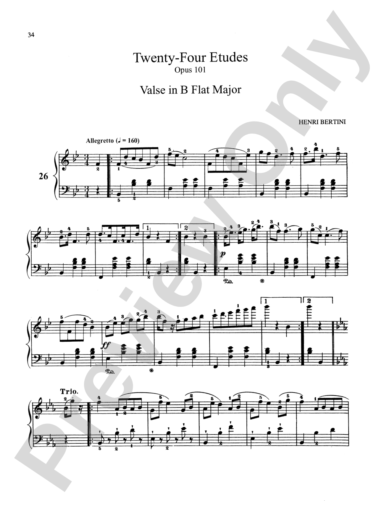 Bertini: Forty-nine Etudes, Op. 101 & 166