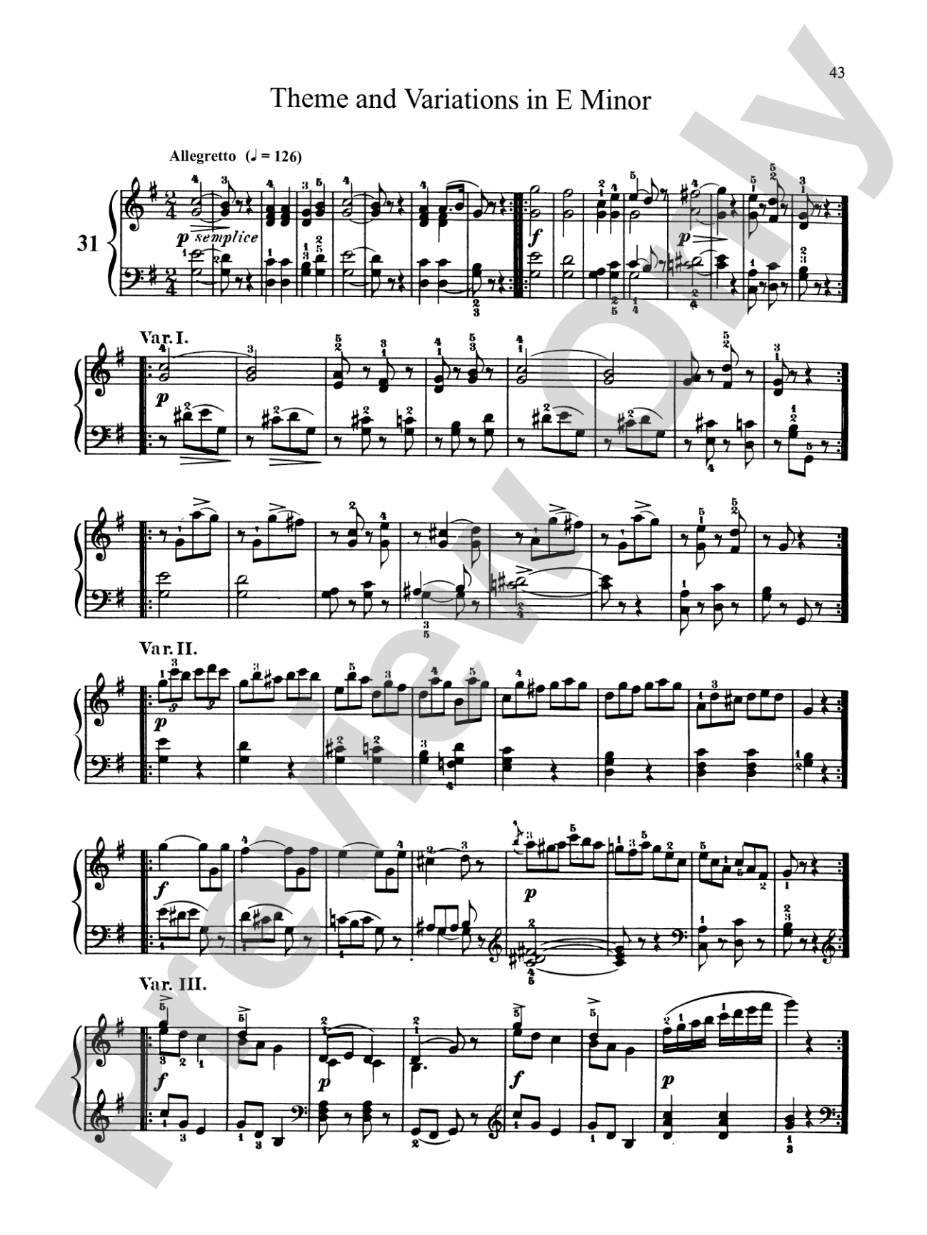 Bertini: Forty-nine Etudes, Op. 101 & 166