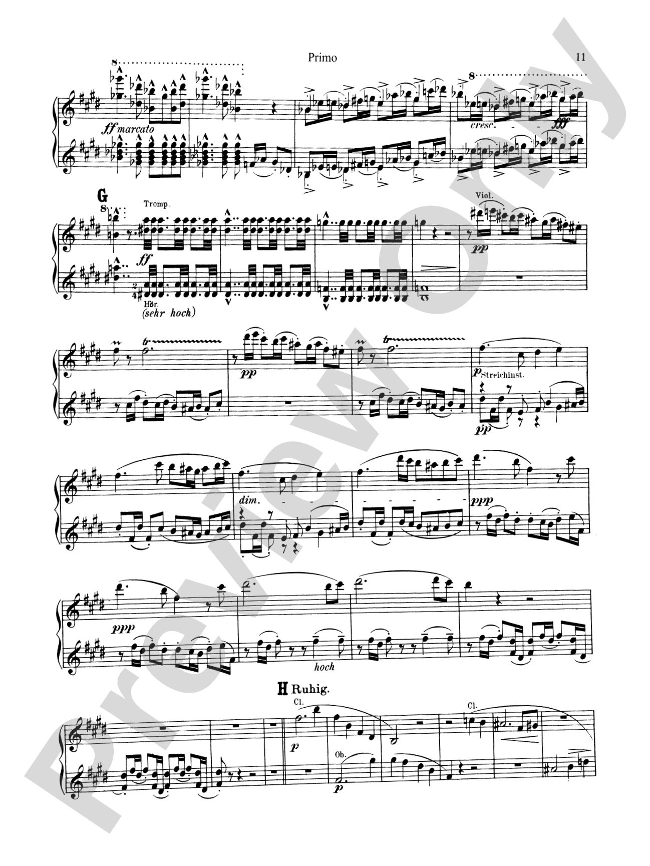 Bruckner: Symphony No. 7 in E Major (ISBN: 076926431X): Piano Duet (1 Piano, 4 Hands) Book