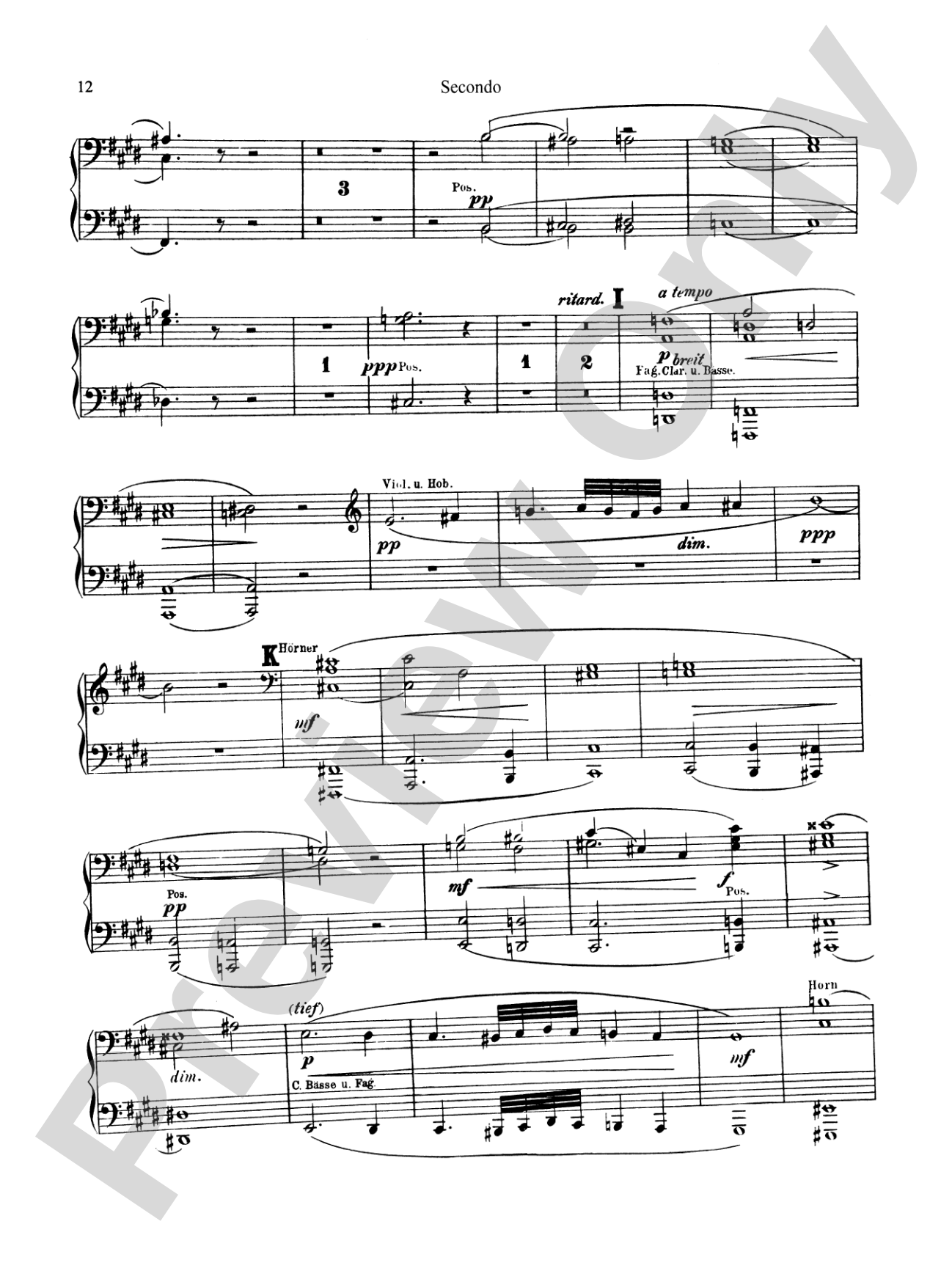 Bruckner: Symphony No. 7 in E Major (ISBN: 076926431X): Piano Duet (1 Piano, 4 Hands) Book