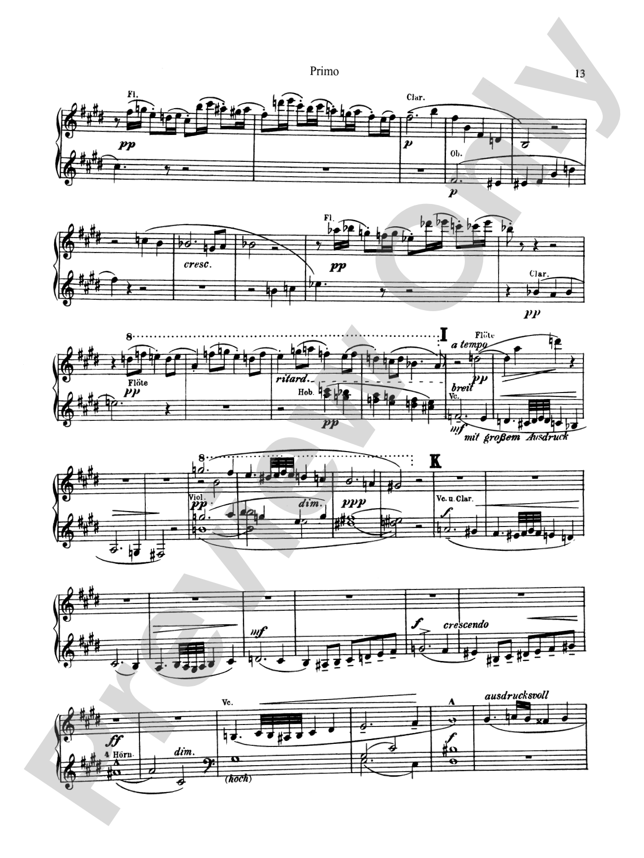 Bruckner: Symphony No. 7 in E Major (ISBN: 076926431X): Piano Duet (1 Piano, 4 Hands) Book