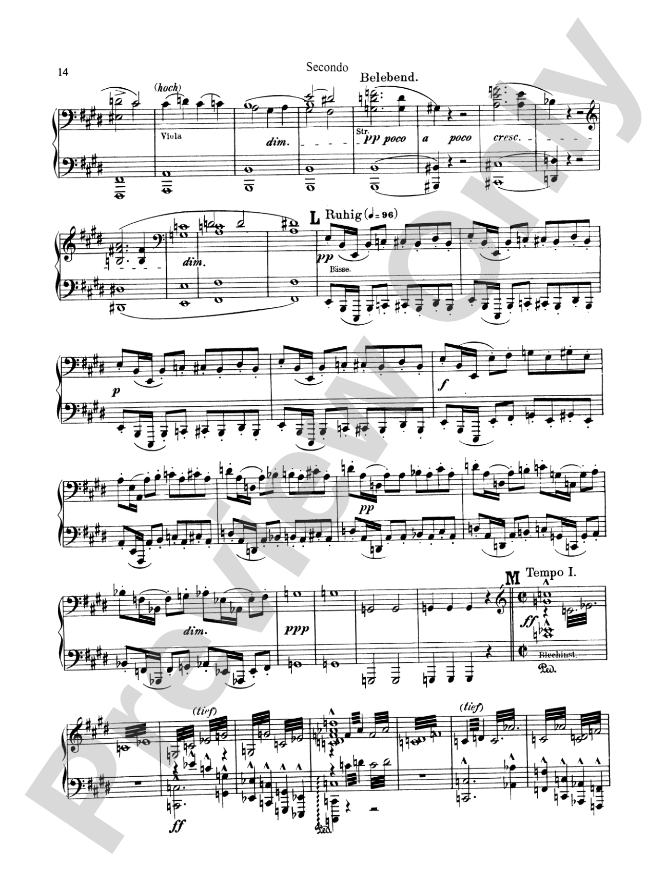 Bruckner: Symphony No. 7 in E Major (ISBN: 076926431X): Piano Duet (1 Piano, 4 Hands) Book