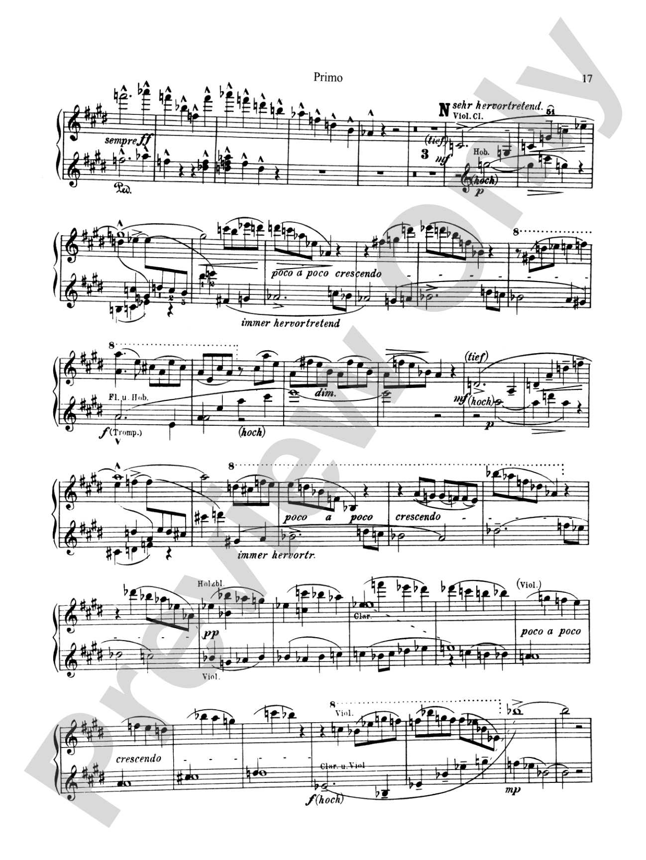 Bruckner: Symphony No. 7 in E Major (ISBN: 076926431X): Piano Duet (1 Piano, 4 Hands) Book