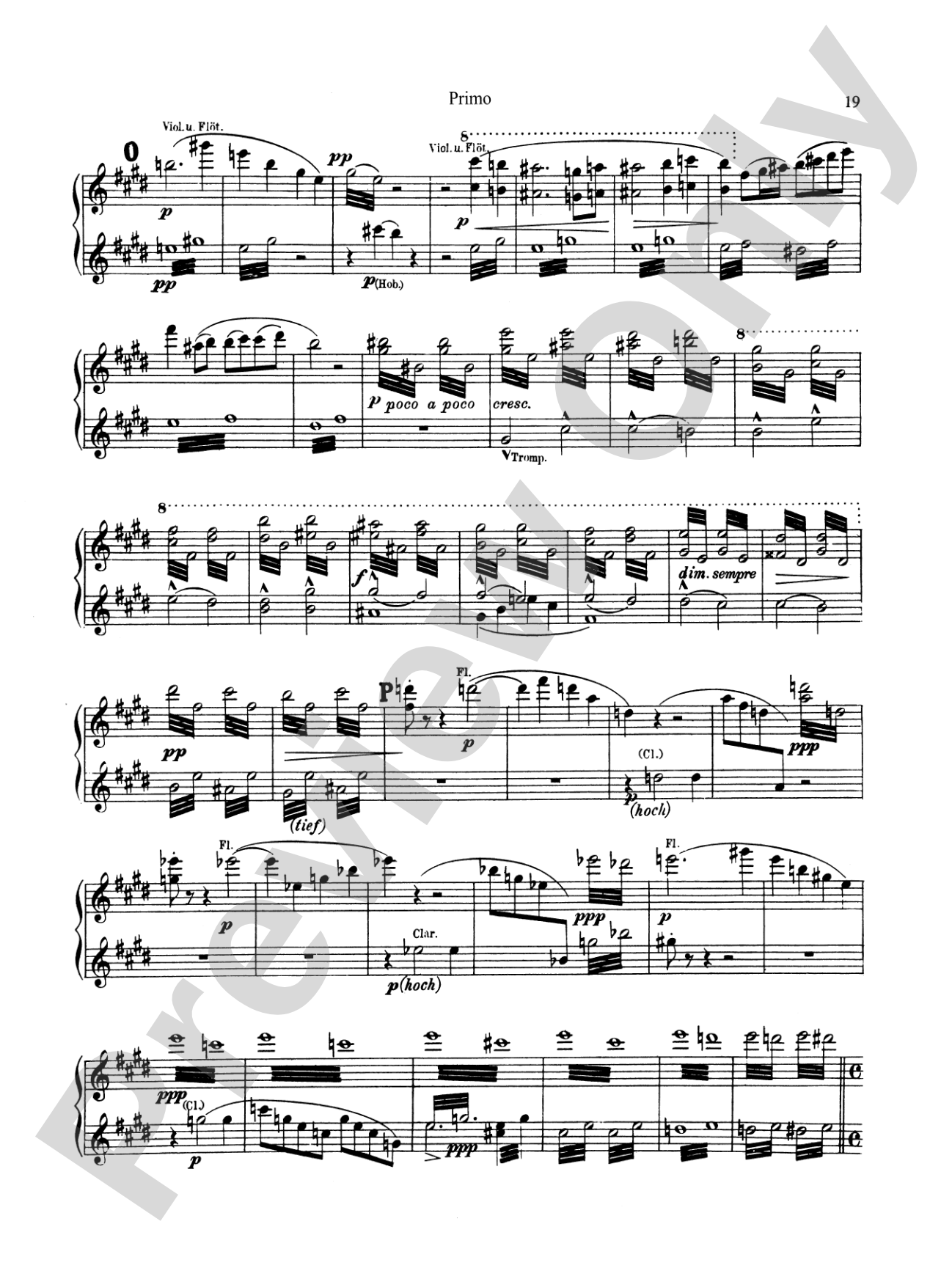 Bruckner: Symphony No. 7 in E Major (ISBN: 076926431X): Piano Duet (1 Piano, 4 Hands) Book