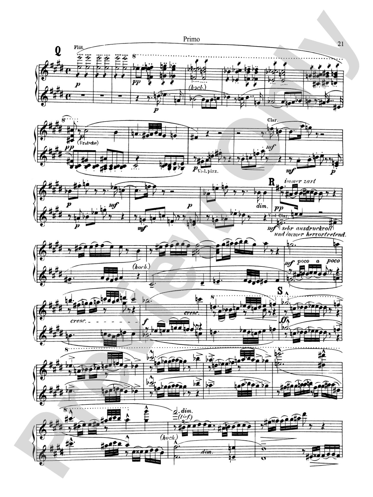 Bruckner: Symphony No. 7 in E Major (ISBN: 076926431X): Piano Duet (1 Piano, 4 Hands) Book