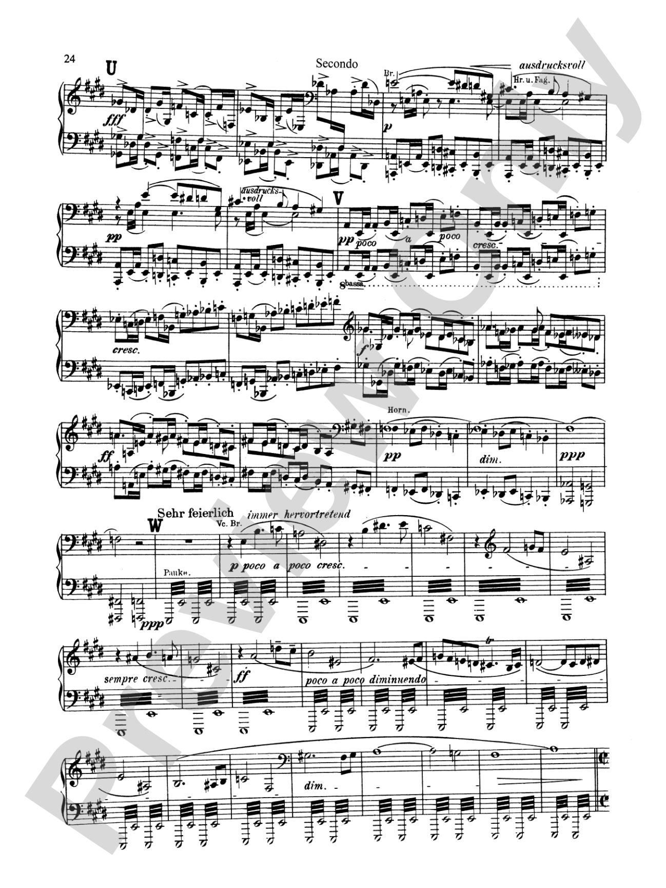 Bruckner: Symphony No. 7 in E Major (ISBN: 076926431X): Piano Duet (1 Piano, 4 Hands) Book