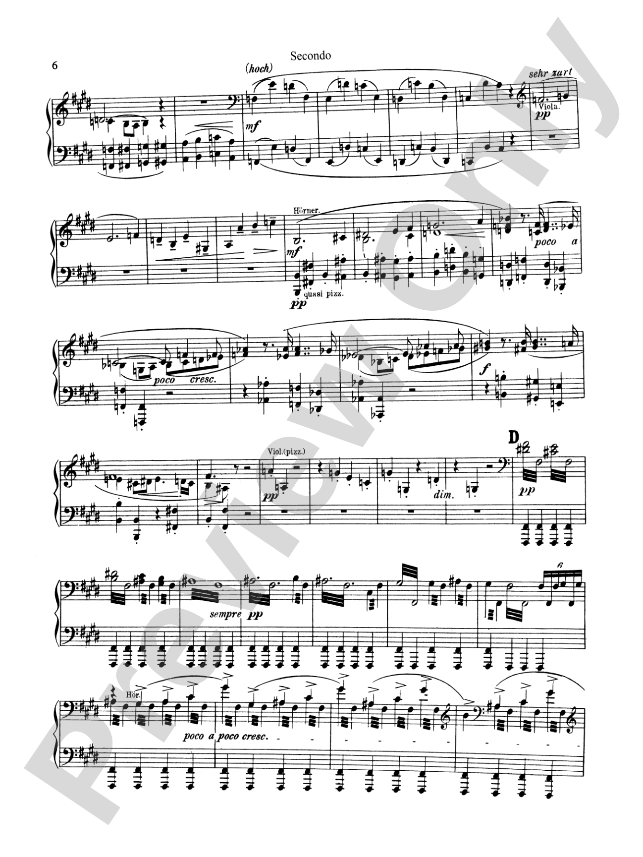 Bruckner: Symphony No. 7 in E Major (ISBN: 076926431X): Piano Duet (1 Piano, 4 Hands) Book