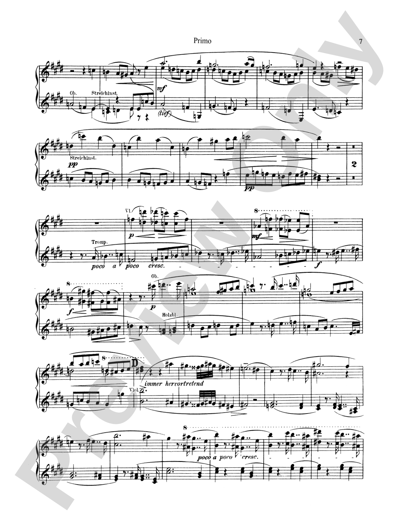 Bruckner: Symphony No. 7 in E Major (ISBN: 076926431X): Piano Duet (1 Piano, 4 Hands) Book