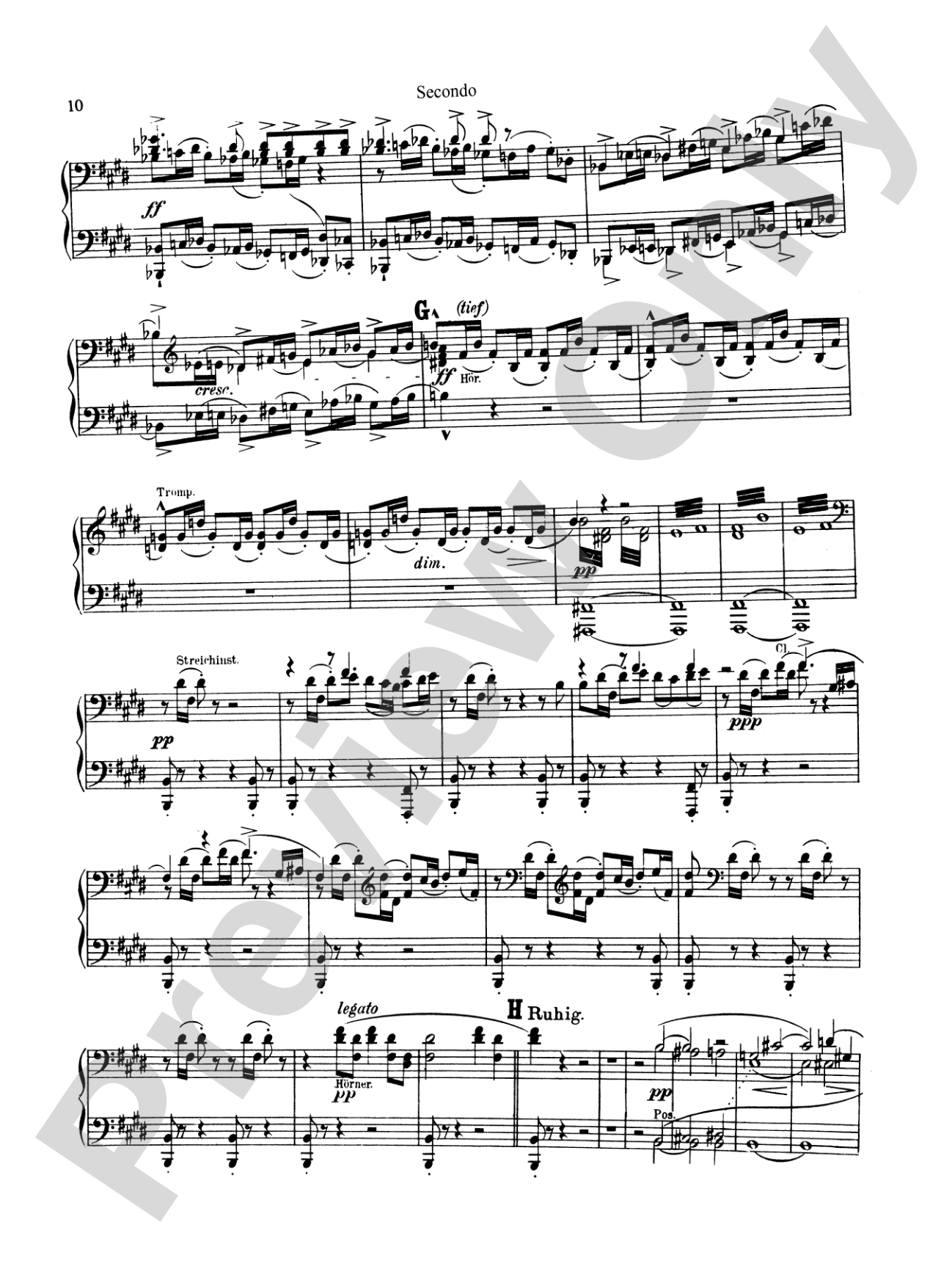 Bruckner: Symphony No. 7 in E Major (ISBN: 076926431X): Piano Duet (1 Piano, 4 Hands) Book