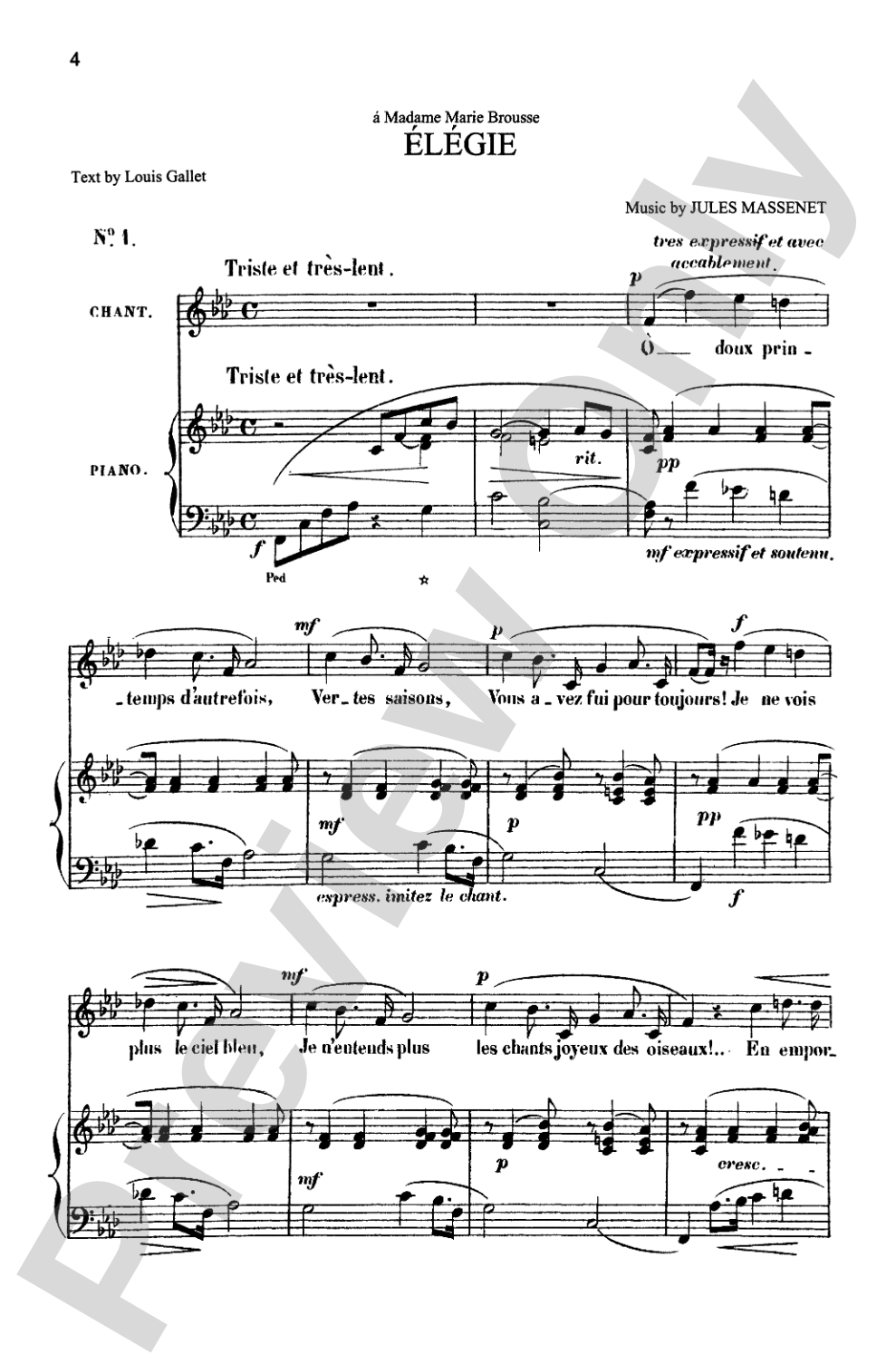 Massenet: Songs, Volume I, High Voice (French): High Voice Book