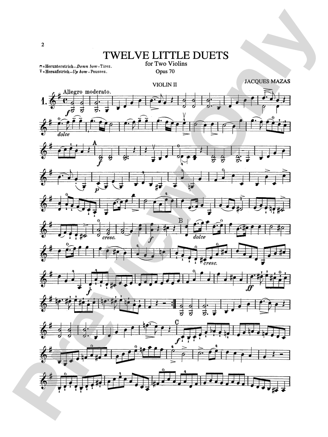 Mazas: Twelve Little Duets, Op. 70