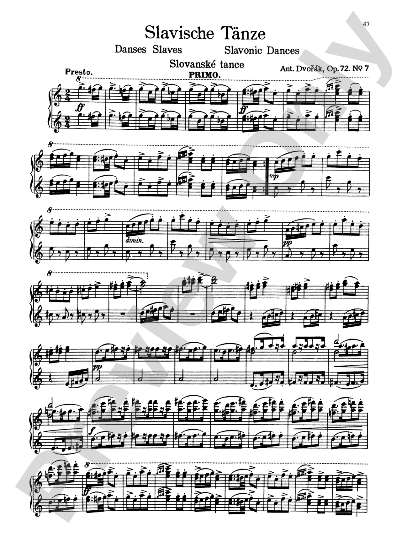 Dvorák: Slavonic Dances, Op. 72