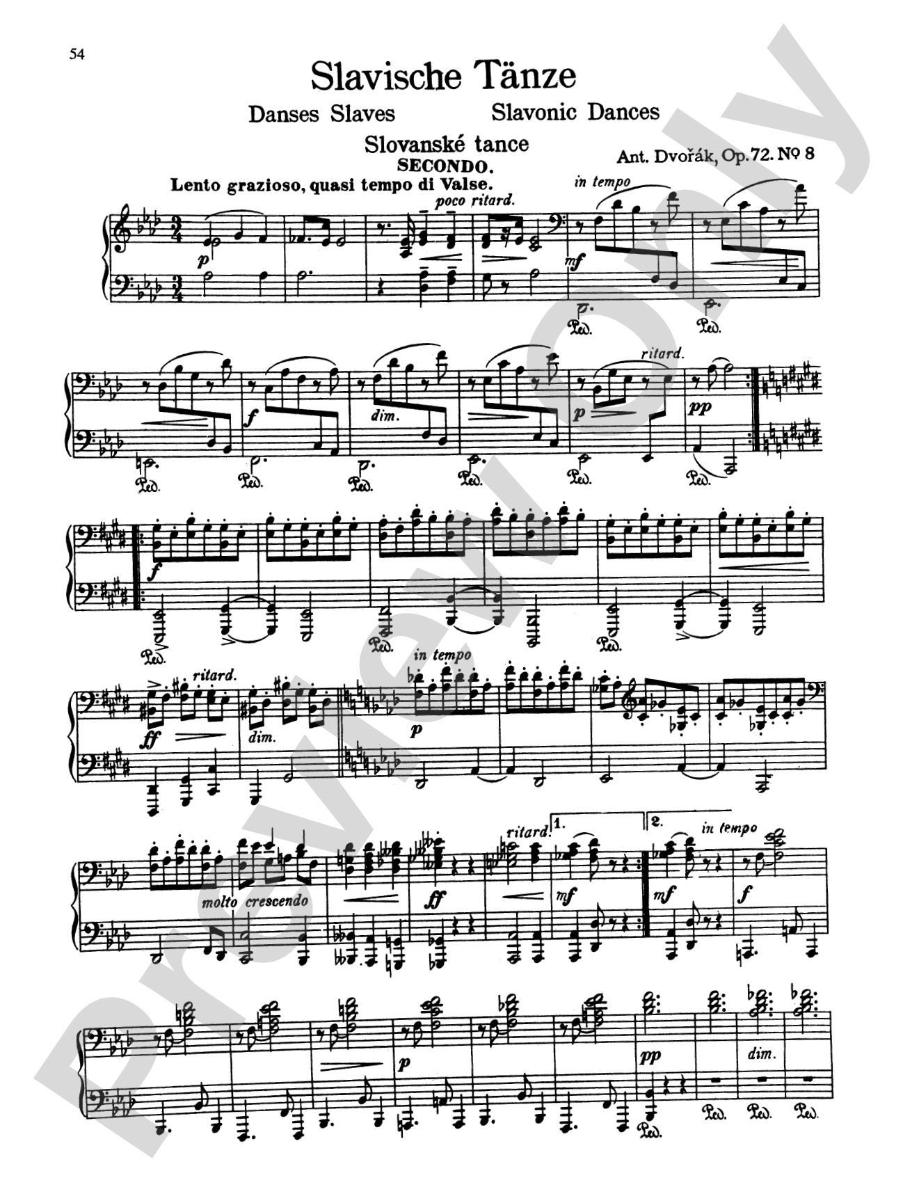 Dvorák: Slavonic Dances, Op. 72