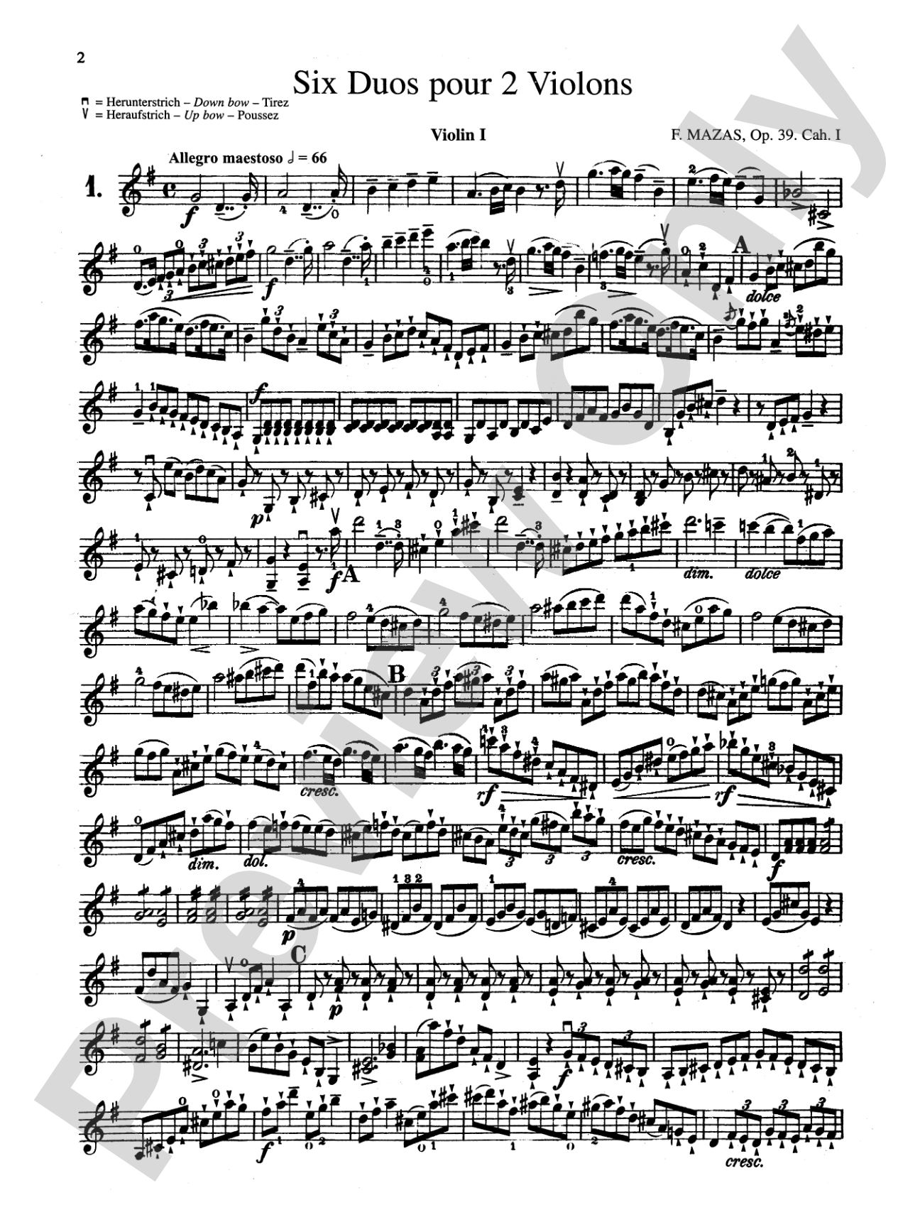 Mazas: Six Duets, Op. 39: Violin Book