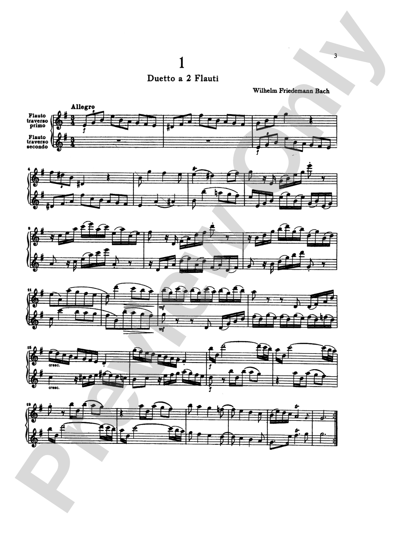 Bach: Six Duets: Flute Book