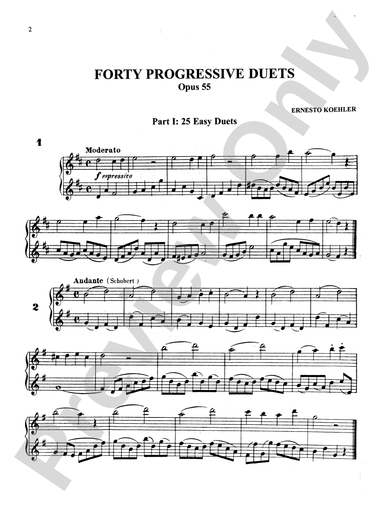 Köhler: Forty Progressive Duets, Op. 55: Flute Book