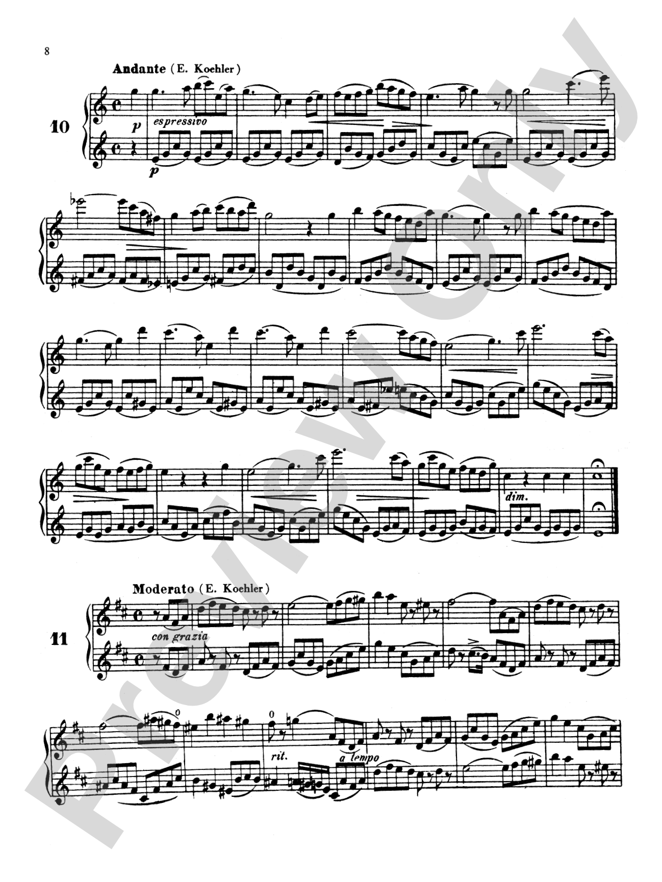 Köhler: Forty Progressive Duets, Op. 55: Flute Book