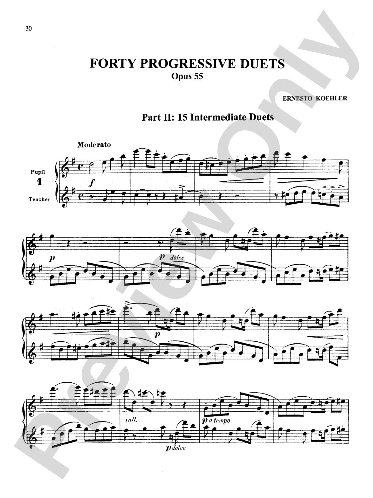 Köhler: Forty Progressive Duets, Op. 55