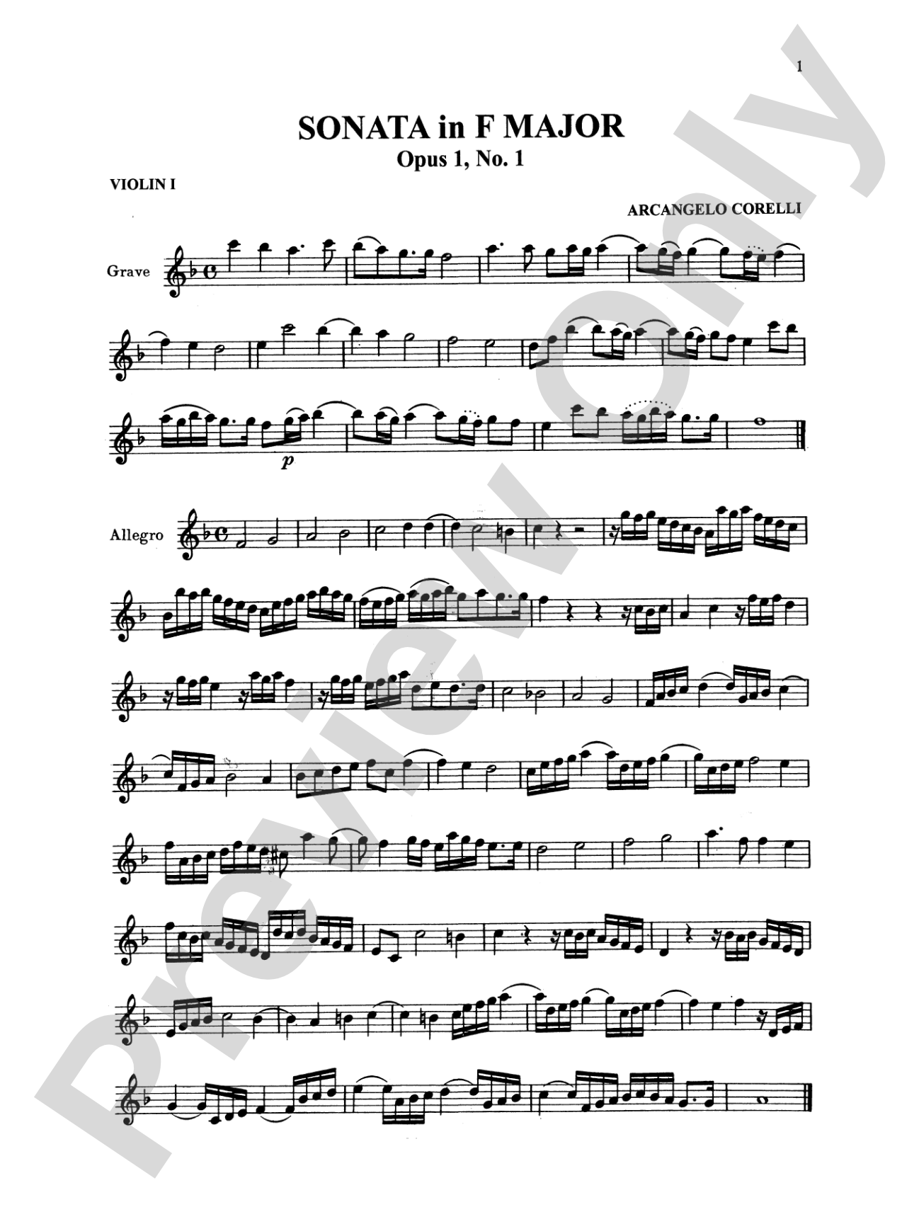 Corelli: Six Sonatas, Op. 1: Violin Book