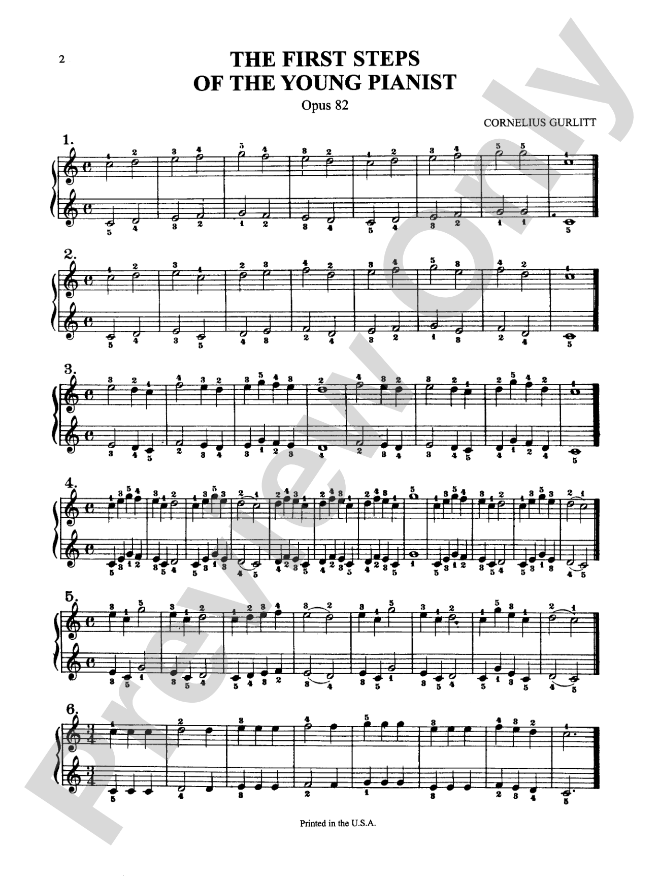 Gurlitt: The First Steps of the Young Pianist, Op. 82: Piano Book