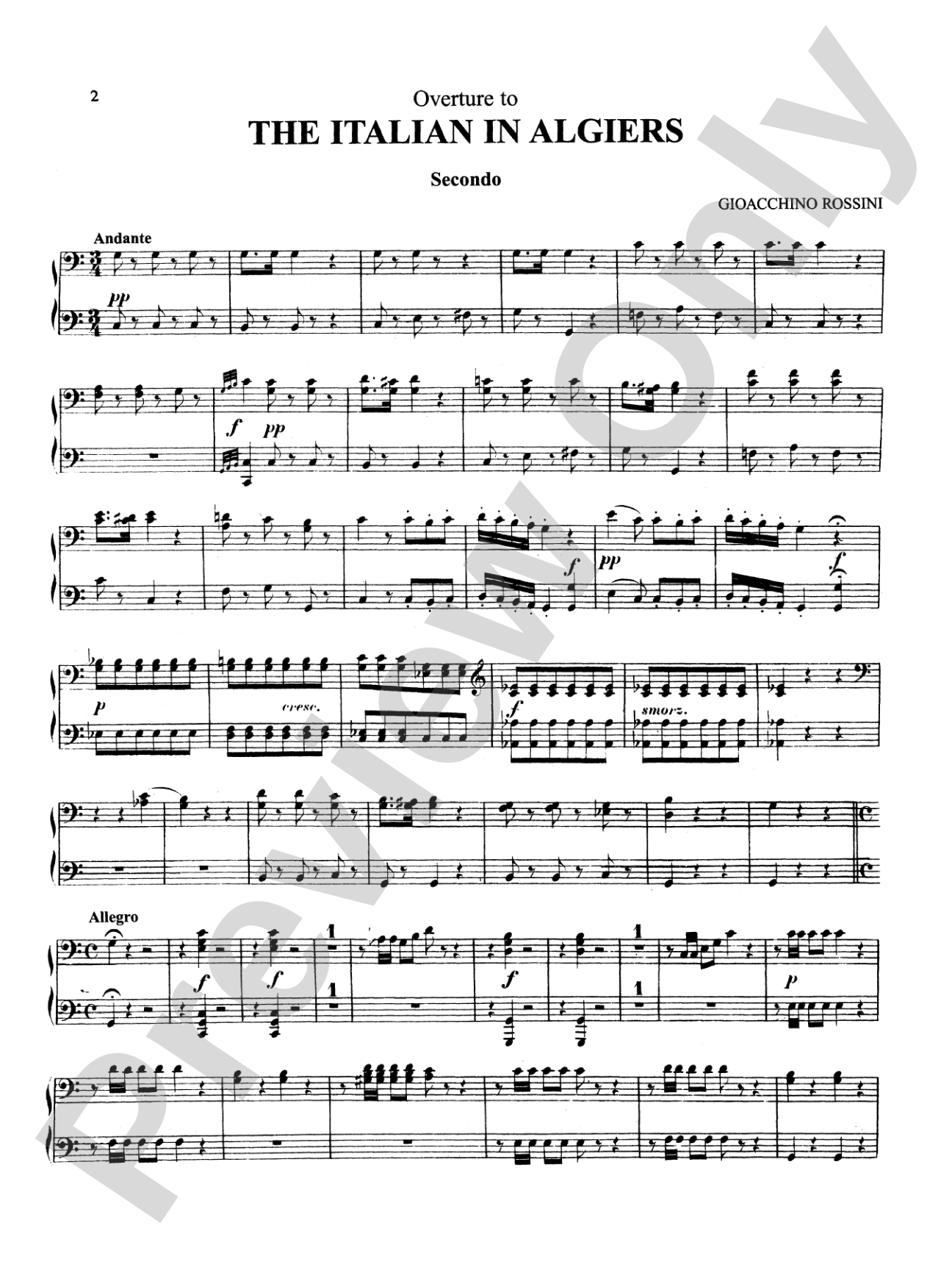 Rossini: Opera Overtures (Arranged): Piano Duet (1 Piano, 4 Hands) Book