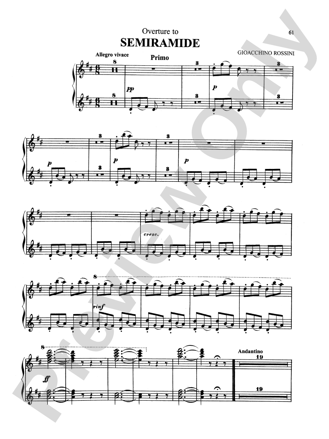 Rossini: Opera Overtures (Arranged)