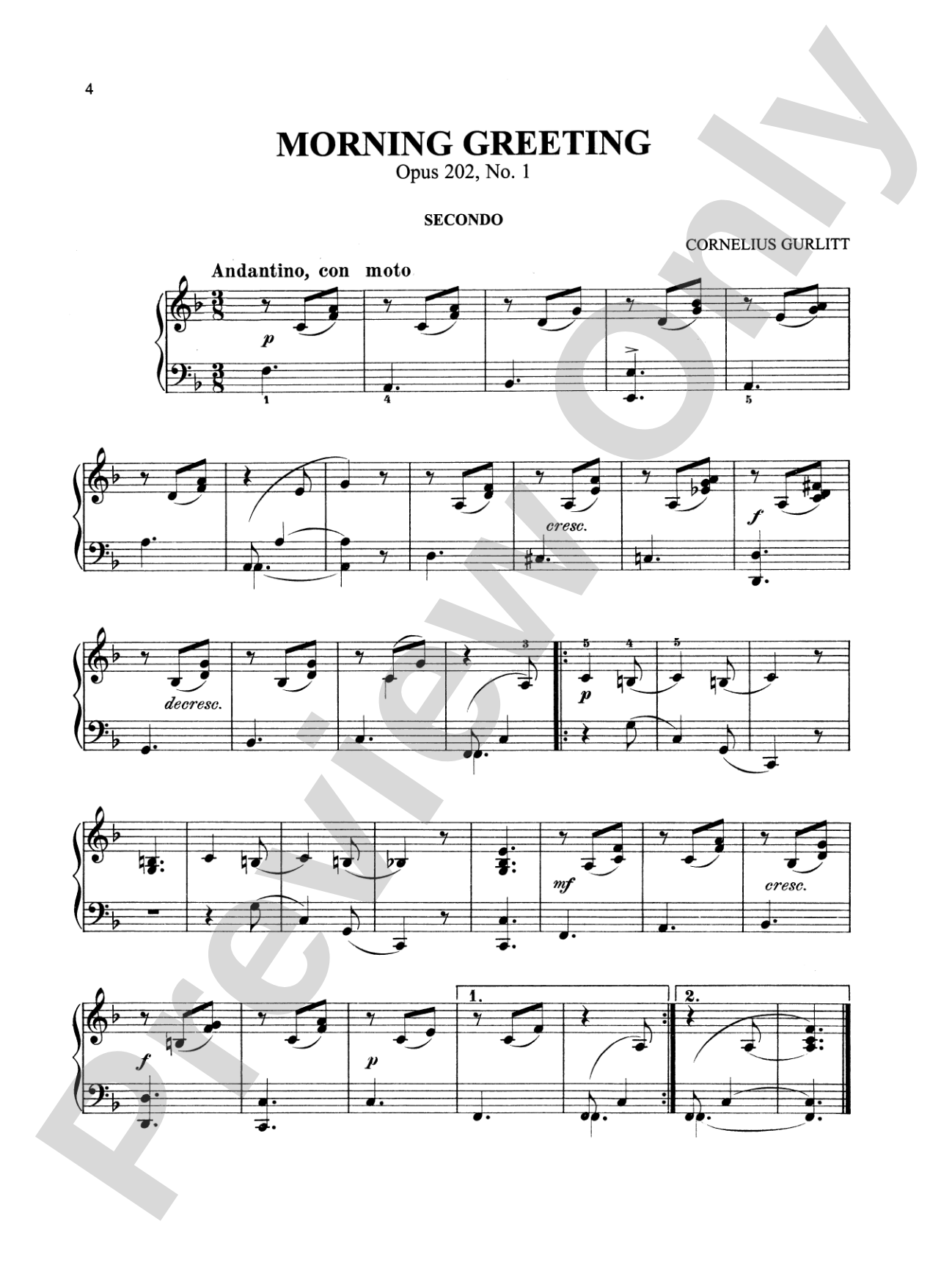 Gurlitt: Stray Leaves, Op. 202: Piano Duet (1 Piano, 4 Hands) Book